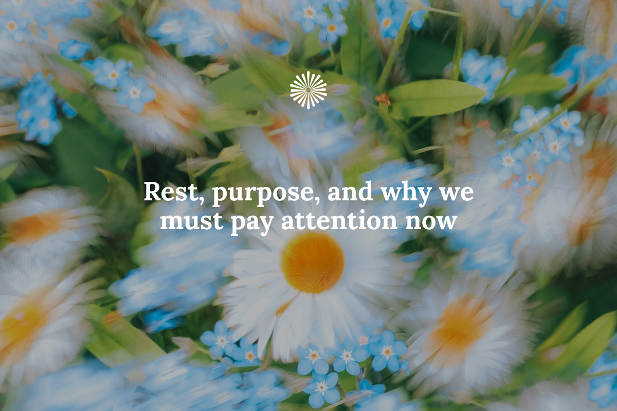 Rest, purpose, and why we must pay attention now