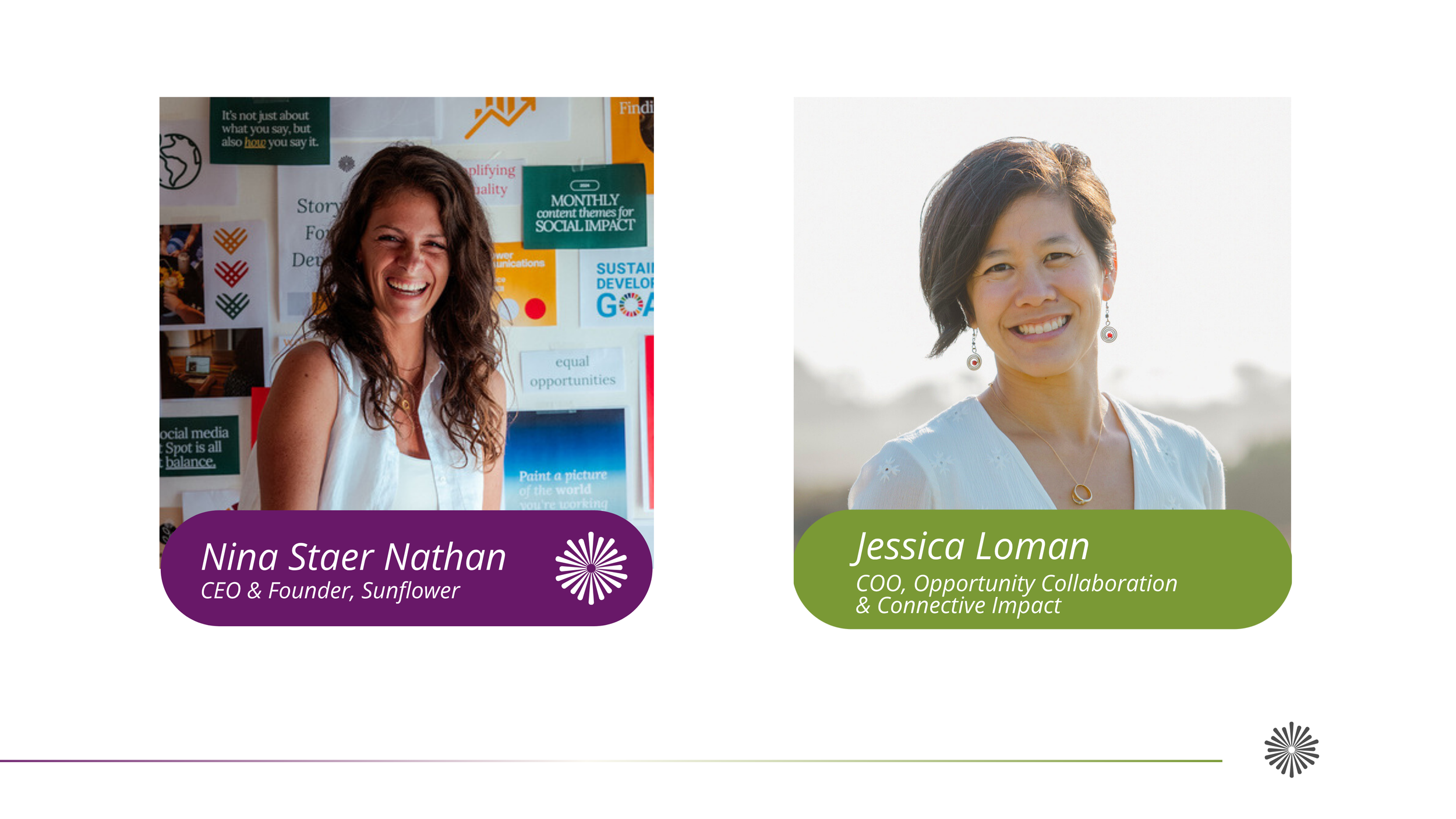 nina staer nathan and jessica loman founder sunflower coo opportunity collaboration