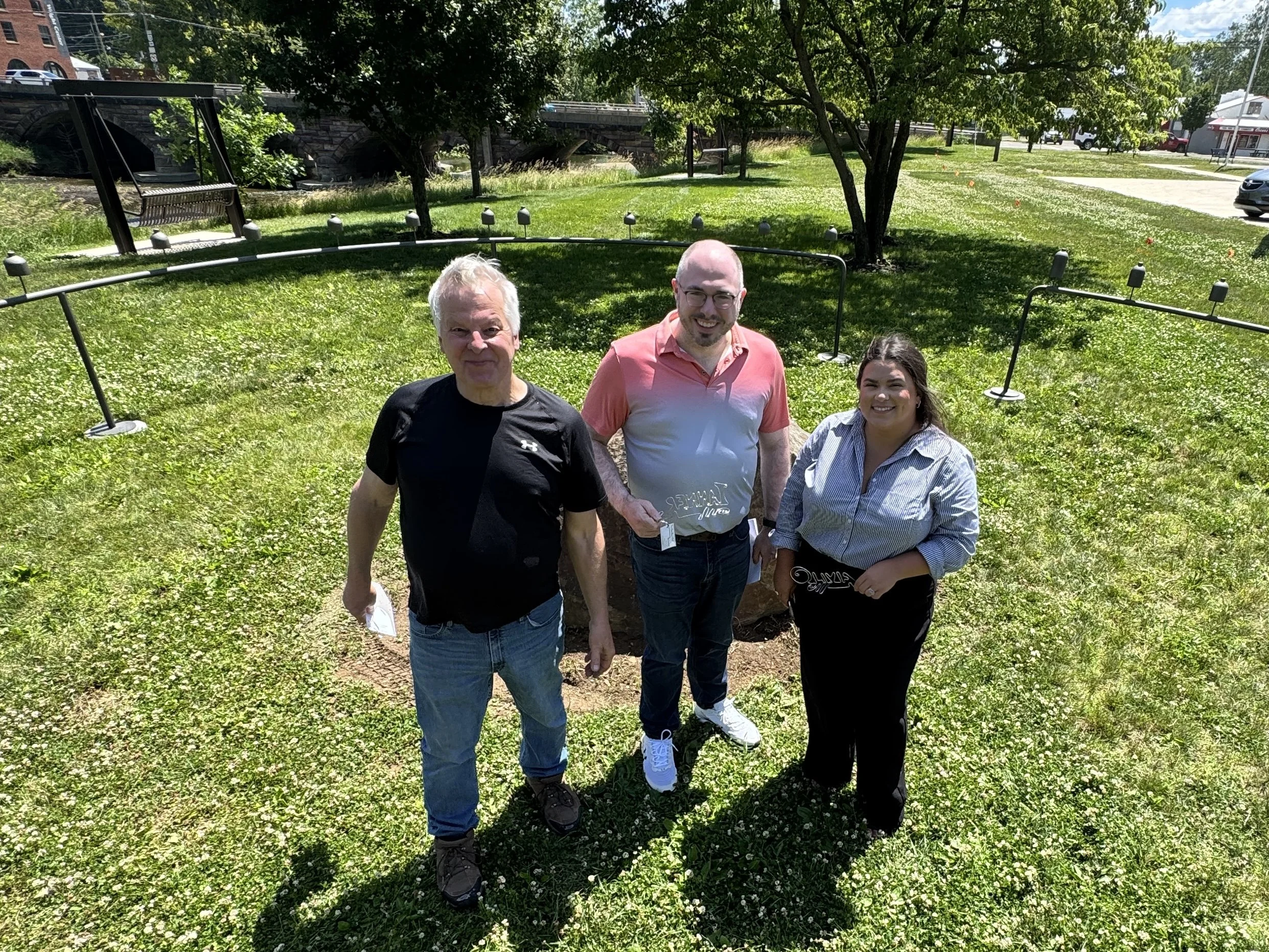 Mt. Vernon, OH, at the installation of my Let Freedom Ring musical sculpture.
