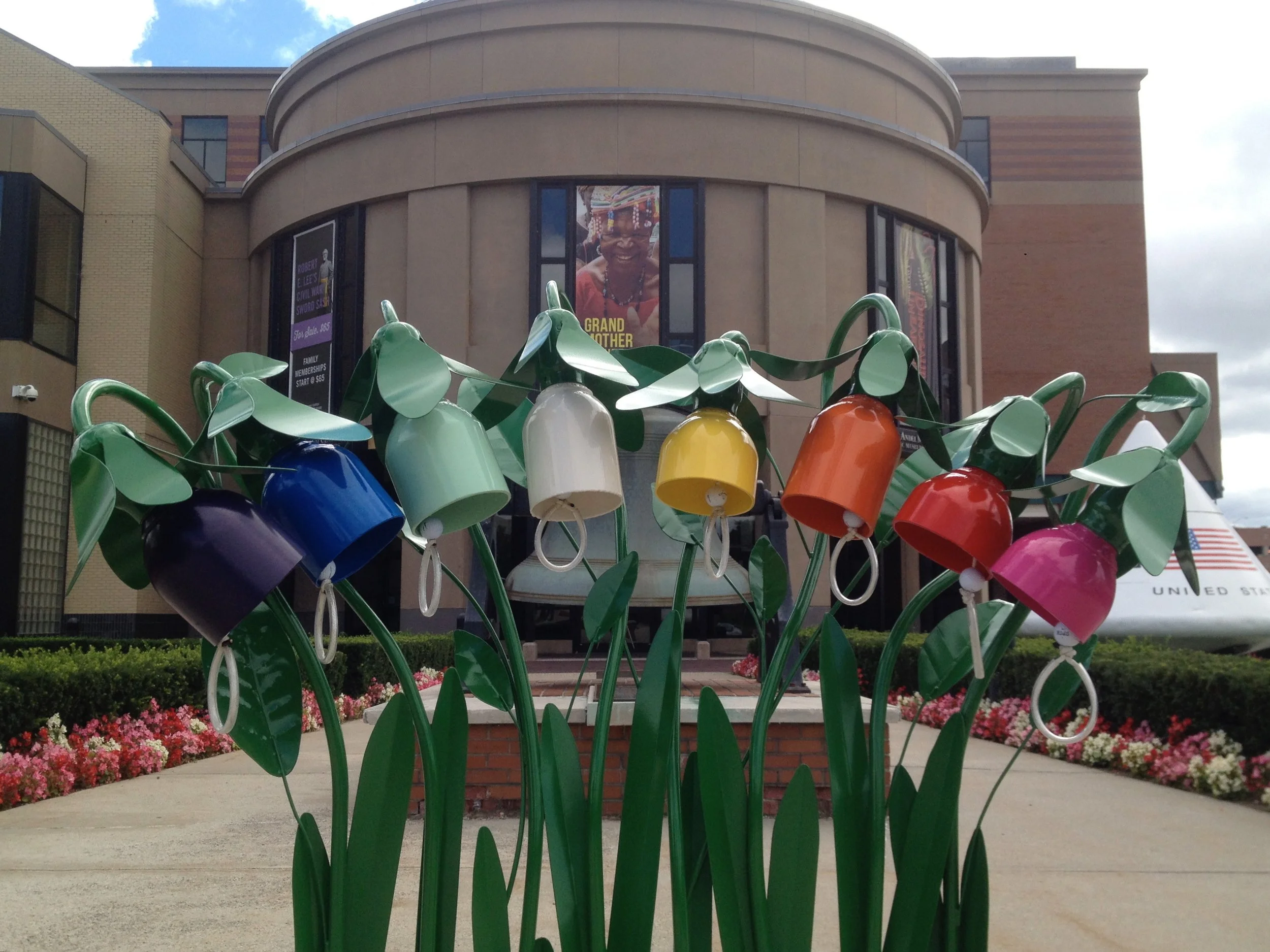 The first KinderBells Musical Flower Garden in front of the Grand Rapids Public Museum at ArtPrize 2012