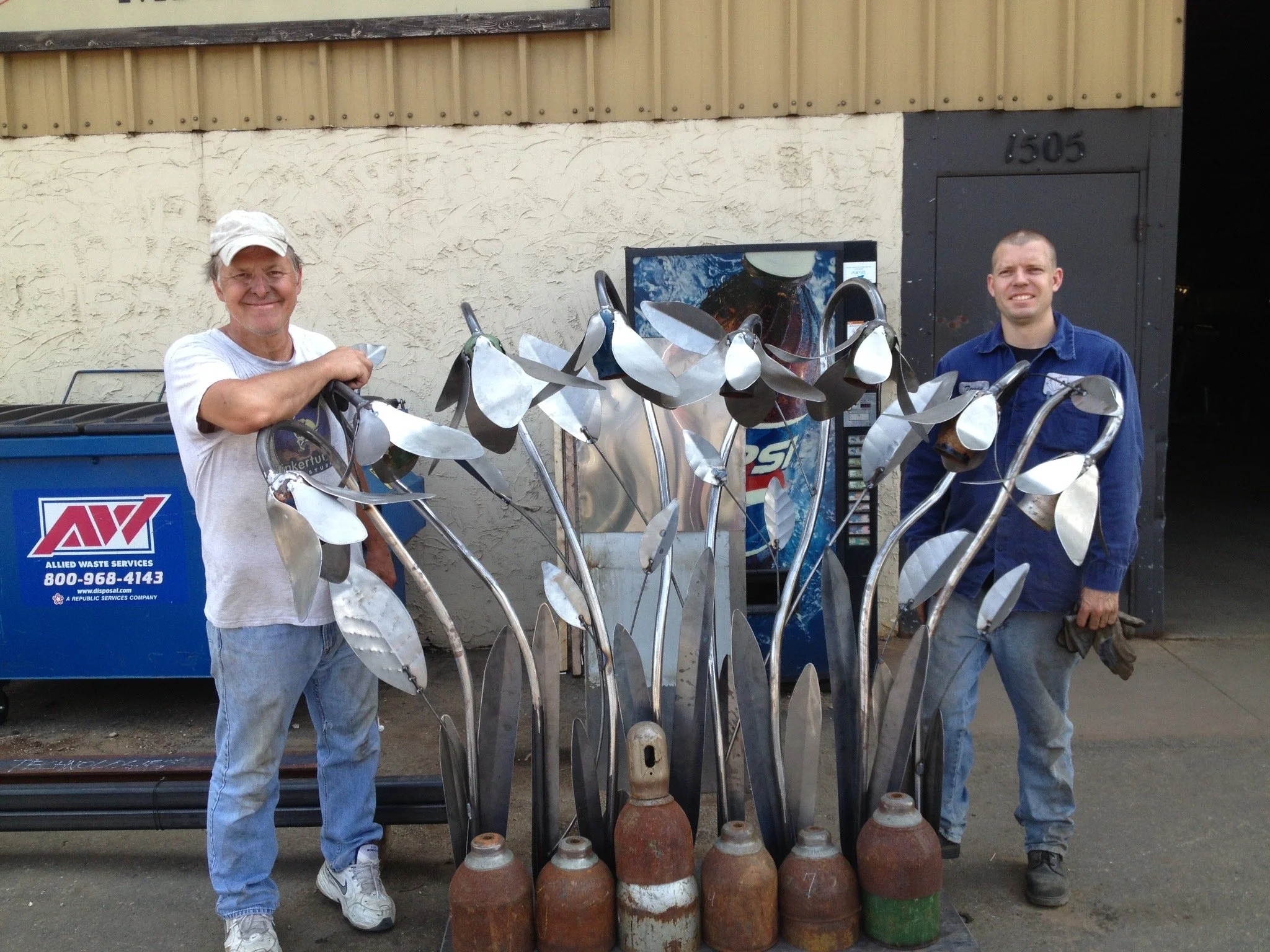 Terran Hansen from Ace Weldding and I with the first flower garden bell stand 2013