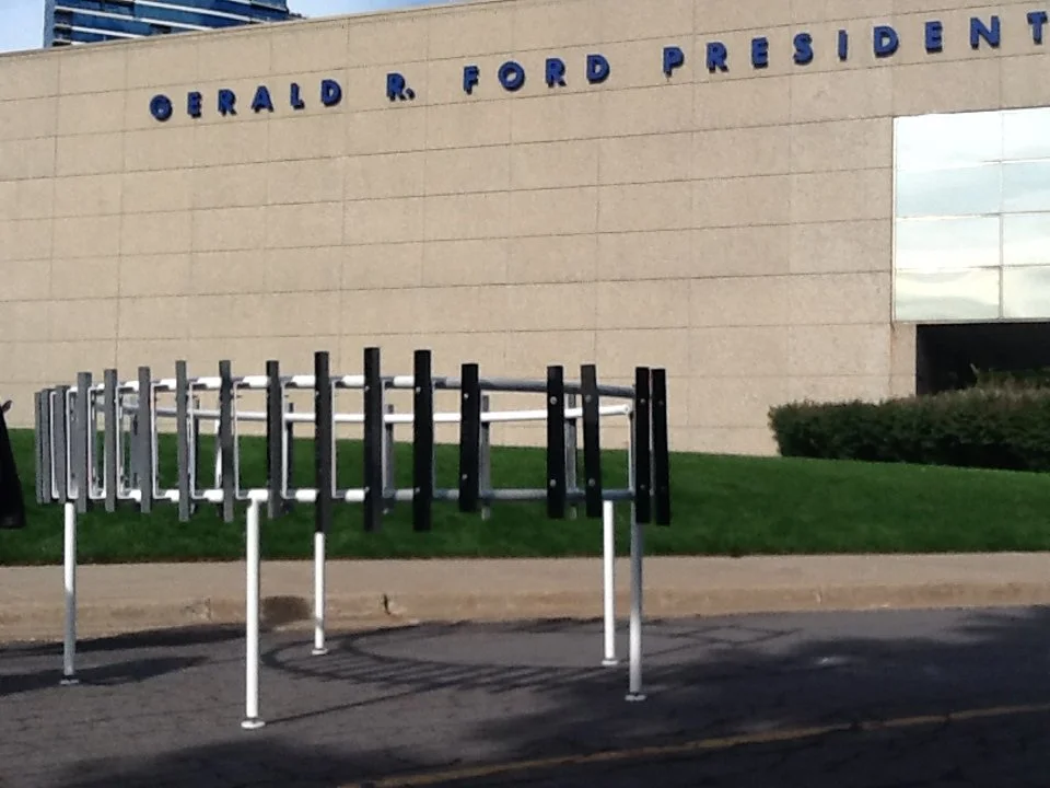 ArtPrize 2014, the Music Go Round in front of the Gerald Ford Presidential Museum.