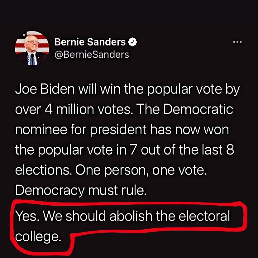 Abolish the Electoral College! One-click tool to Send letter to governors - link in bio ‼️ #berniesanders #election2020 #bidenharris2020 #bidenharris2020🇺🇸 #biden2020 #popularvote #electoralcollege