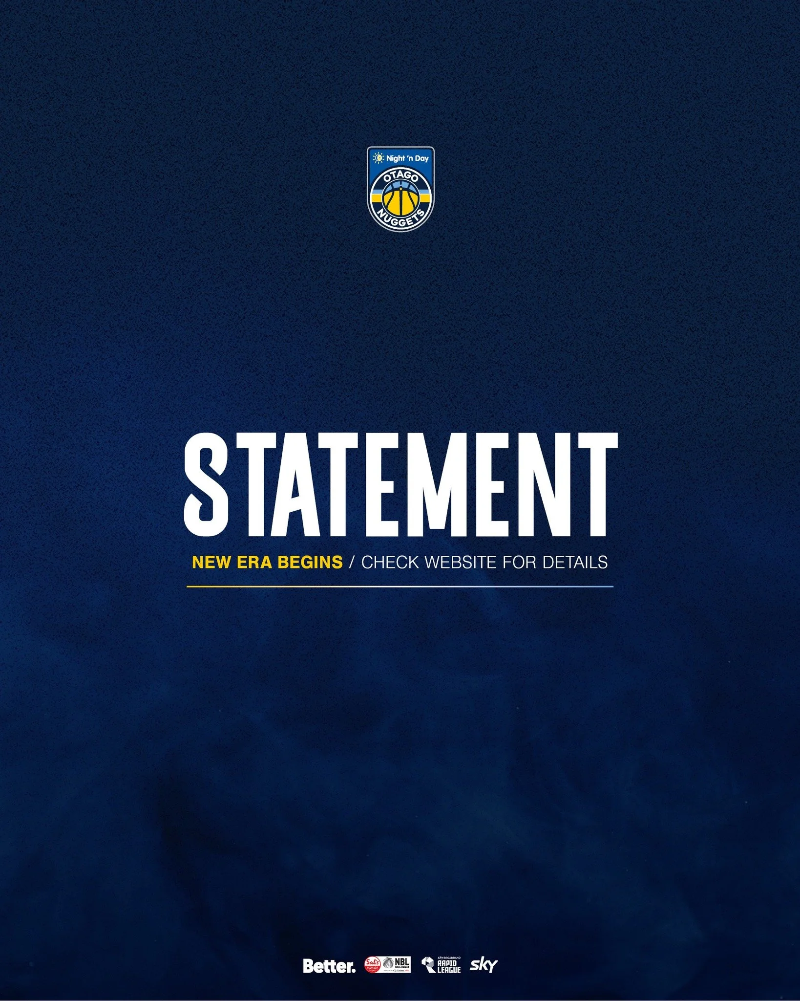 Proudly Otago. Proudly ours 💛💙
With local ownership now in place, the future of the Nuggets and Hoiho is strong - both on court and in our community.

👉 https://www.otagonuggets.com/a-new-era-begins

@nznbl @skysportnz @bettercreativenz