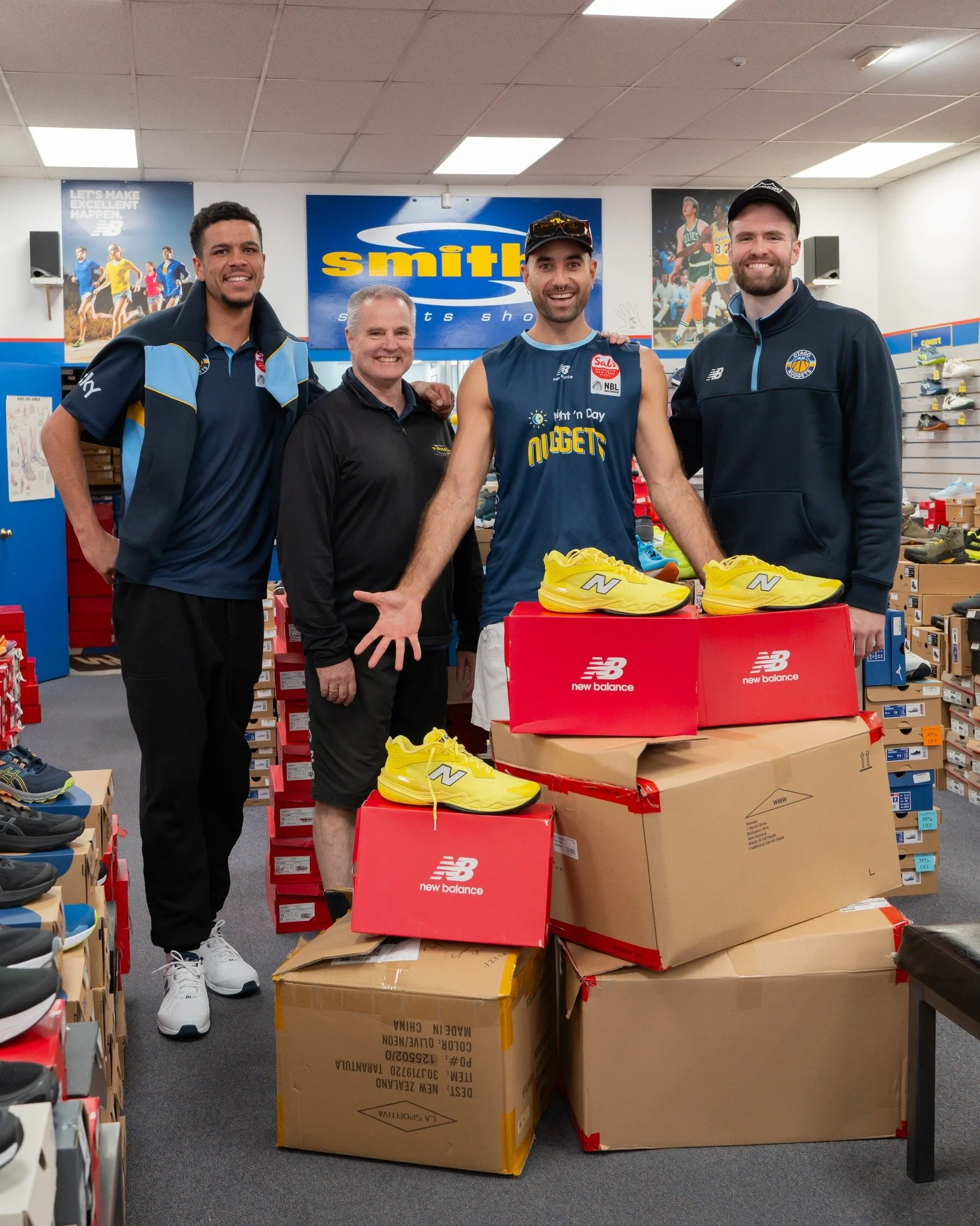 Massive thanks to Greg and the team at Smiths Sports Shoes 🙌💙💛

Through Greg&rsquo;s generosity, brand new basketball boots are heading to young players right here in Otago - giving the next generation the confidence to step on court and go after 
