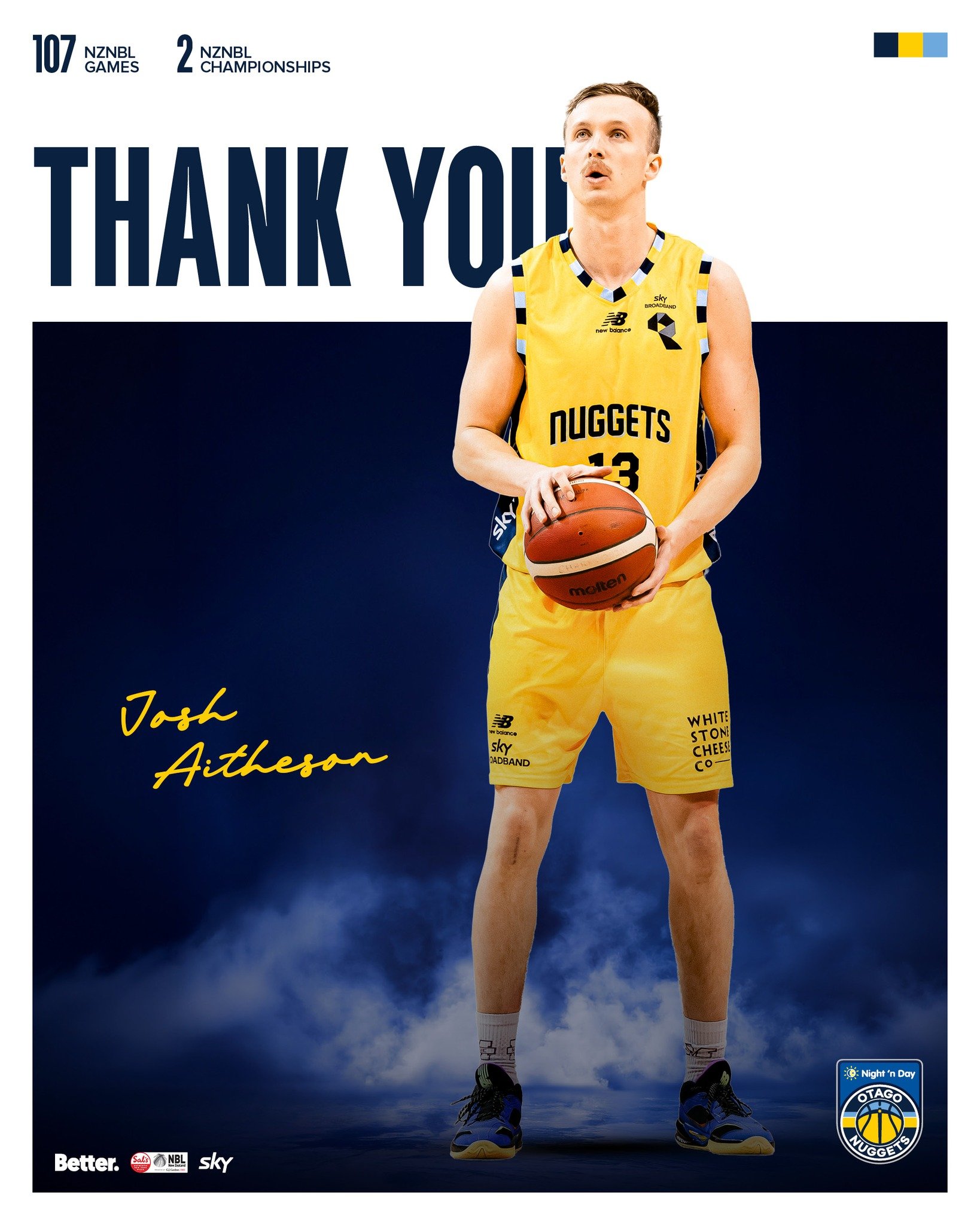 🔵🟡 Josh Aitcheson

100 games 💯🏀

Josh Aitcheson brought consistency, toughness, and a team-first mindset every time he stepped on the floor for the Nuggets.

Reaching the 100-game milestone last season is a reflection of the work he&rsquo;s put i