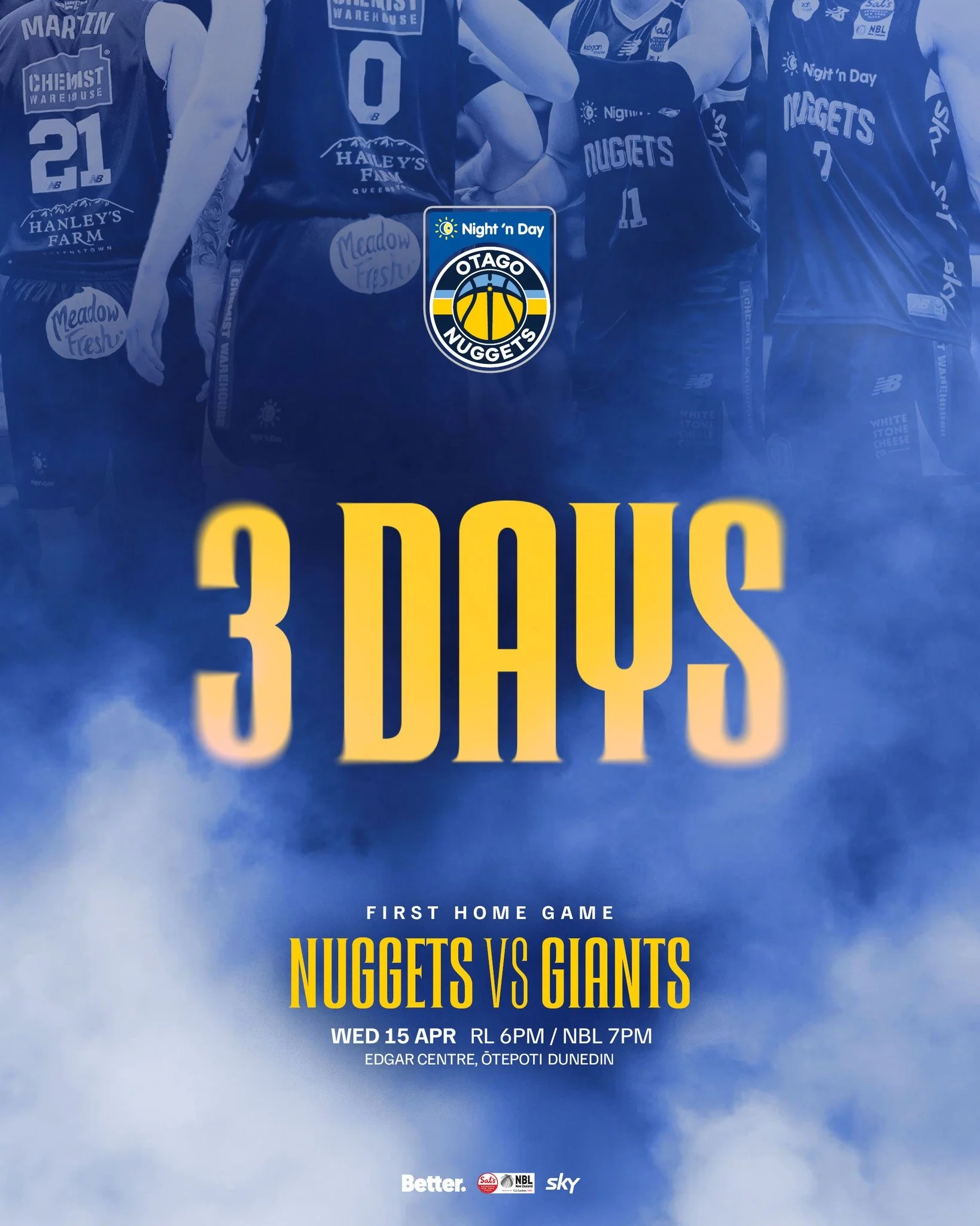 3DAYS TO GO!

Get your tickets for Wednesday nights first 2026 home game

Tickets available online at Iticket.co,nz