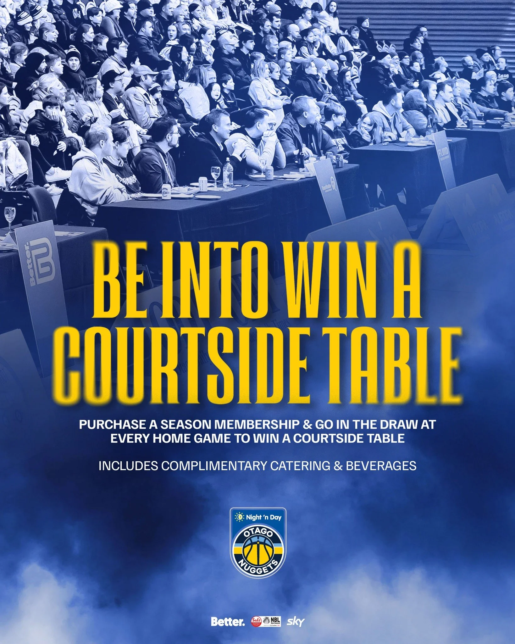 🔥 WIN THE ULTIMATE GAME NIGHT EXPERIENCE 🔥

Purchase a 2026 Nuggets Season Membership and go in the draw at every home game to win a Courtside Table for 4🏀🍕🍻

Enjoy the game in style with complimentary catering and beverages thanks to our amazin