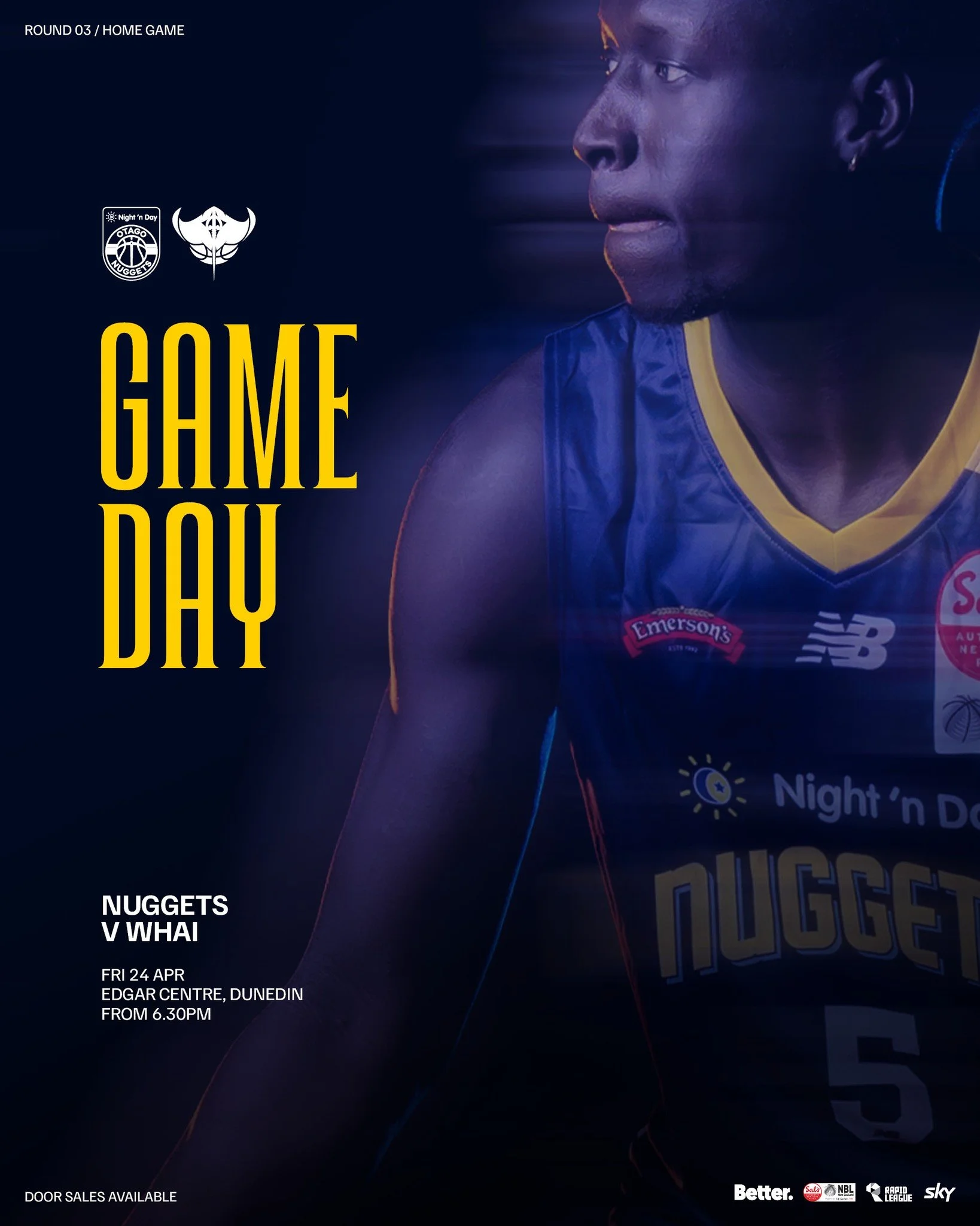 🚨 GAME DAY 🚨

The Night &lsquo;n Day Otago Nuggets take on the Tauranga Whai tonight at the Edgar Centre 🔥

⏰ Rapid League from 6:30PM 
⏰| NBL from 7:30PM

Let&rsquo;s pack the Edgar 👊

Door sales available

🎟 https://www.iticket.co.nz/events/20