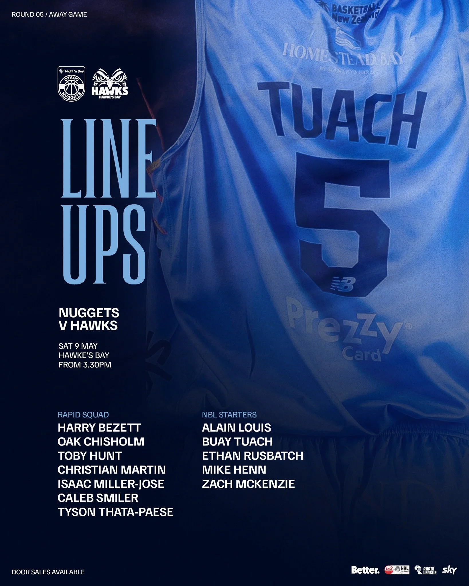 Your game day line up - brought to you by Night 'n Day 💙🏀

🏀 Nuggets vs Hawks
⏰ Rapid League 2PM | NBL 3PM
📍 Parakiore Stadium, Christchurch
📺 Sky Sport
🌍 FIBA YouTube

@nznbl @skysportnz @bettercreativenz @nightndaynz