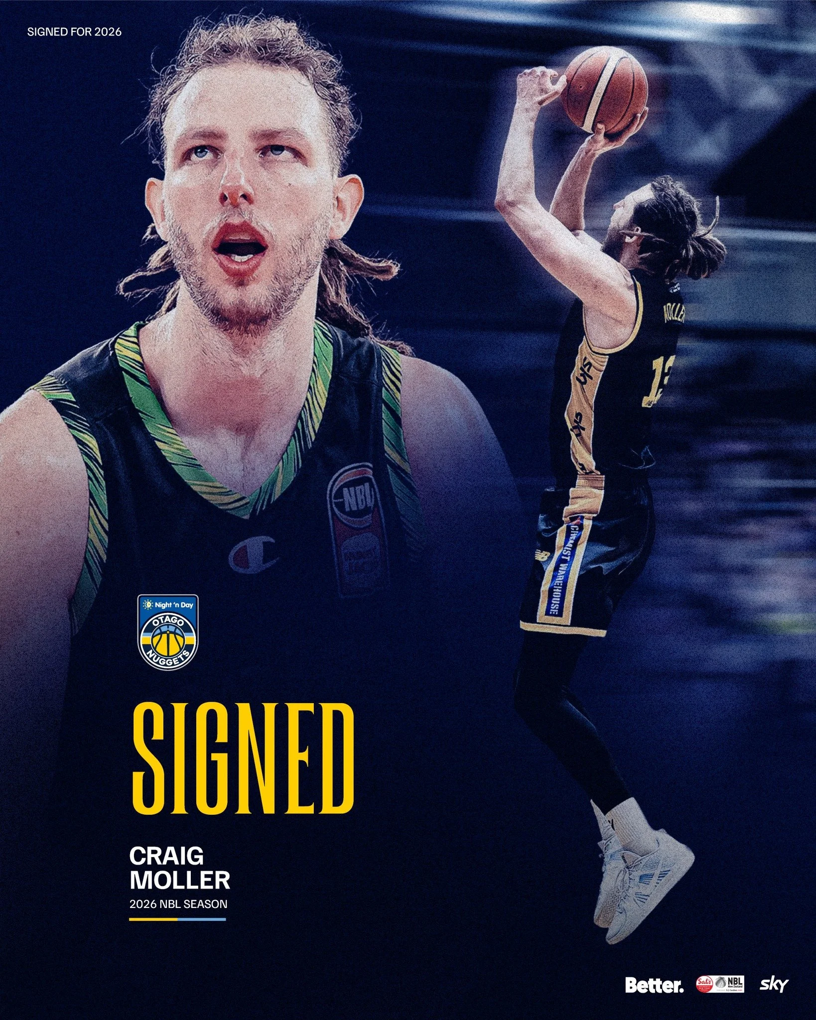 𝗘𝗫𝗣𝗘𝗥𝗜𝗘𝗡𝗖𝗘 𝗛𝗔𝗦 𝗔𝗥𝗥𝗜𝗩𝗘𝗗 🔥

A huge addition for the Nuggets as Craig Moller joins the squad for 2026 💙💛

With Australian NBL experience at the Sydney Kings and South East Melbourne Phoenix, Australian representation with the Boom