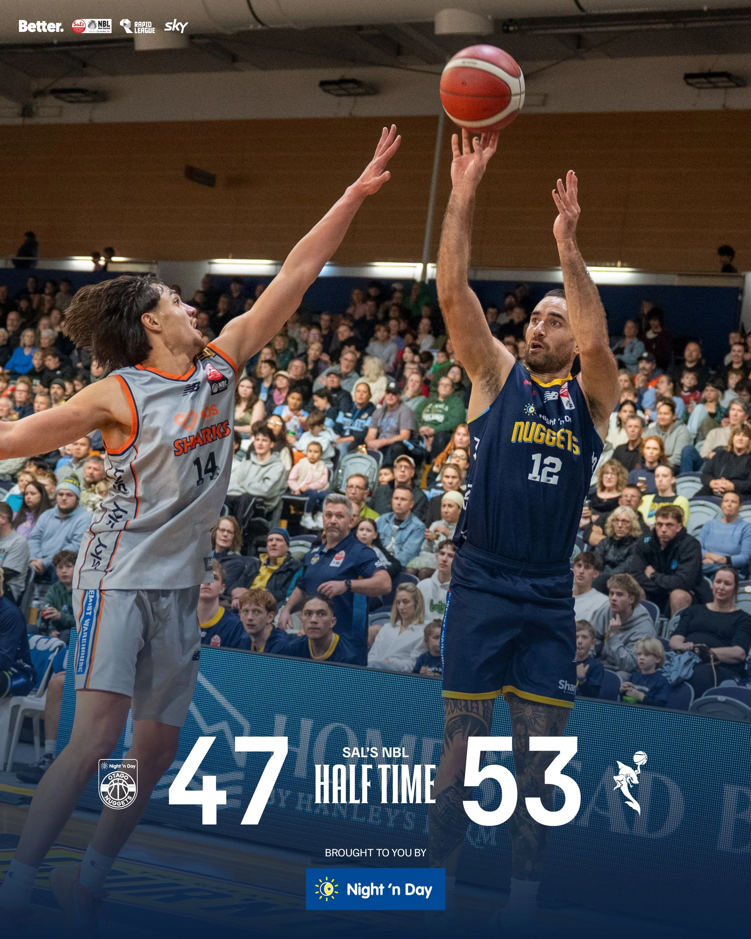Down 6 at the half in the Southern Derby 🫡

@nznbl | @skysportnz | @bettercreativenz