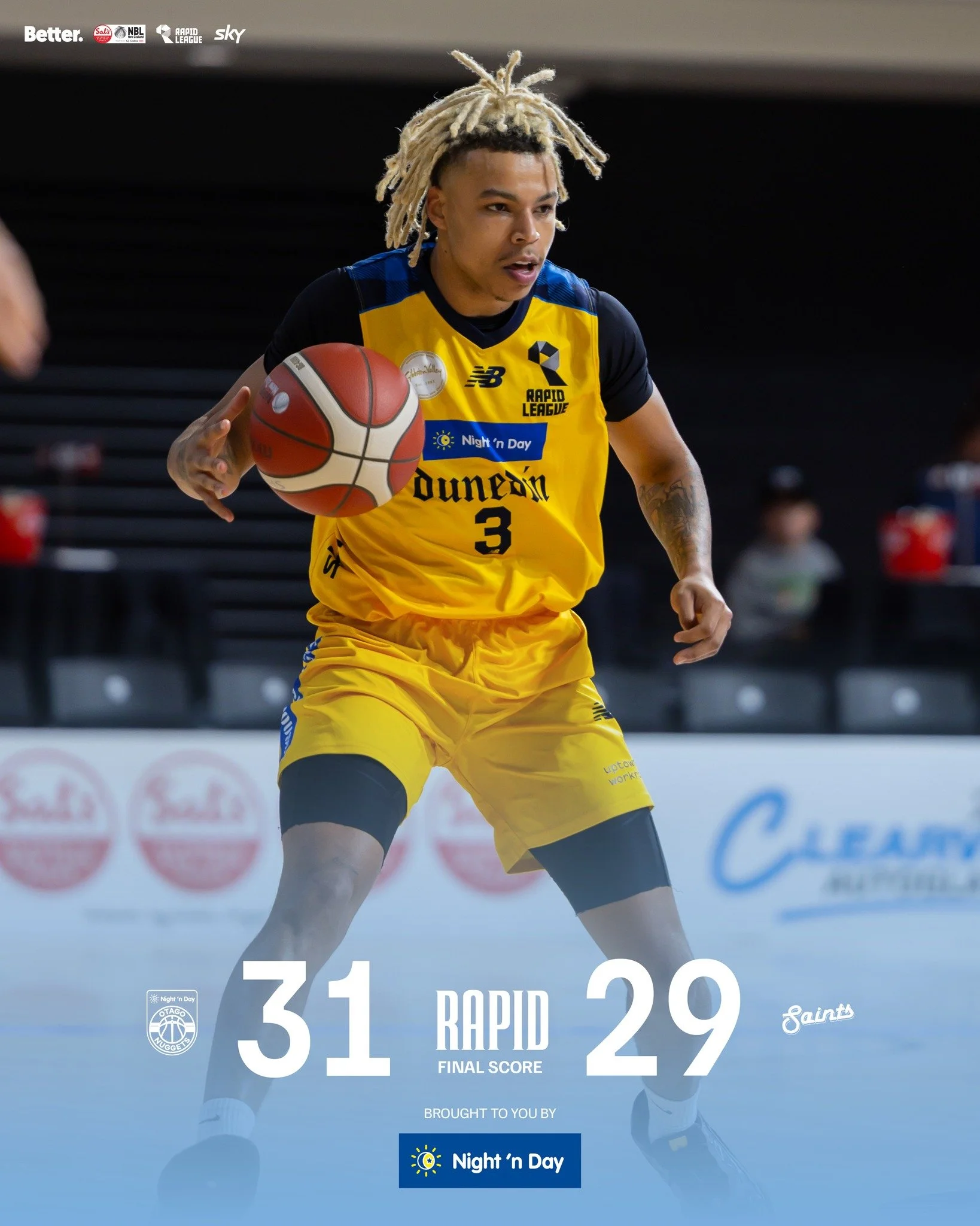 💪 Full Time | Rapid League

A strong finish from the Nuggets sees them come away with a hard-fought two-point victory over the Saints 🔥

@nznbl @skysportnz @bettercreativenz