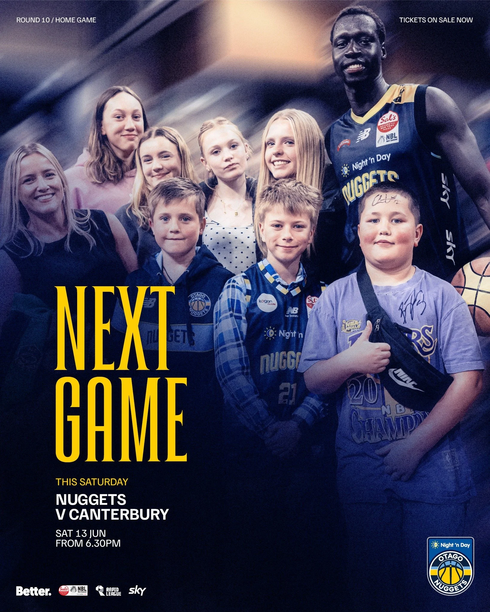 Will you be at the next home game? 👀

🗓️ Sat 13 June
⏰ RL 6.30pm / NBL 7.30pm
📍 Edgar Centre

Tickets available at iticket.co.nz

@nznbl  @skysportnz @bettercreativenz