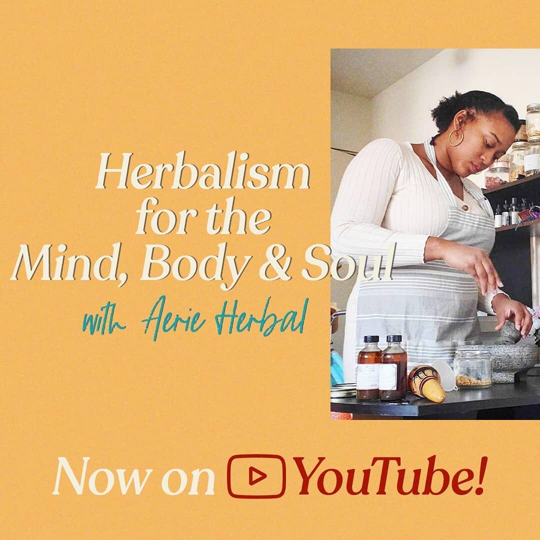 If you didn't get to watch the live stream last month, check it out on my YouTube channel! ⁠
⁠
Last month, I chat with Aerielle Sampson (@aerieherbal), clinical herbalist and fellow YouTuber, on how herbs can help us take care of ourselves during thi