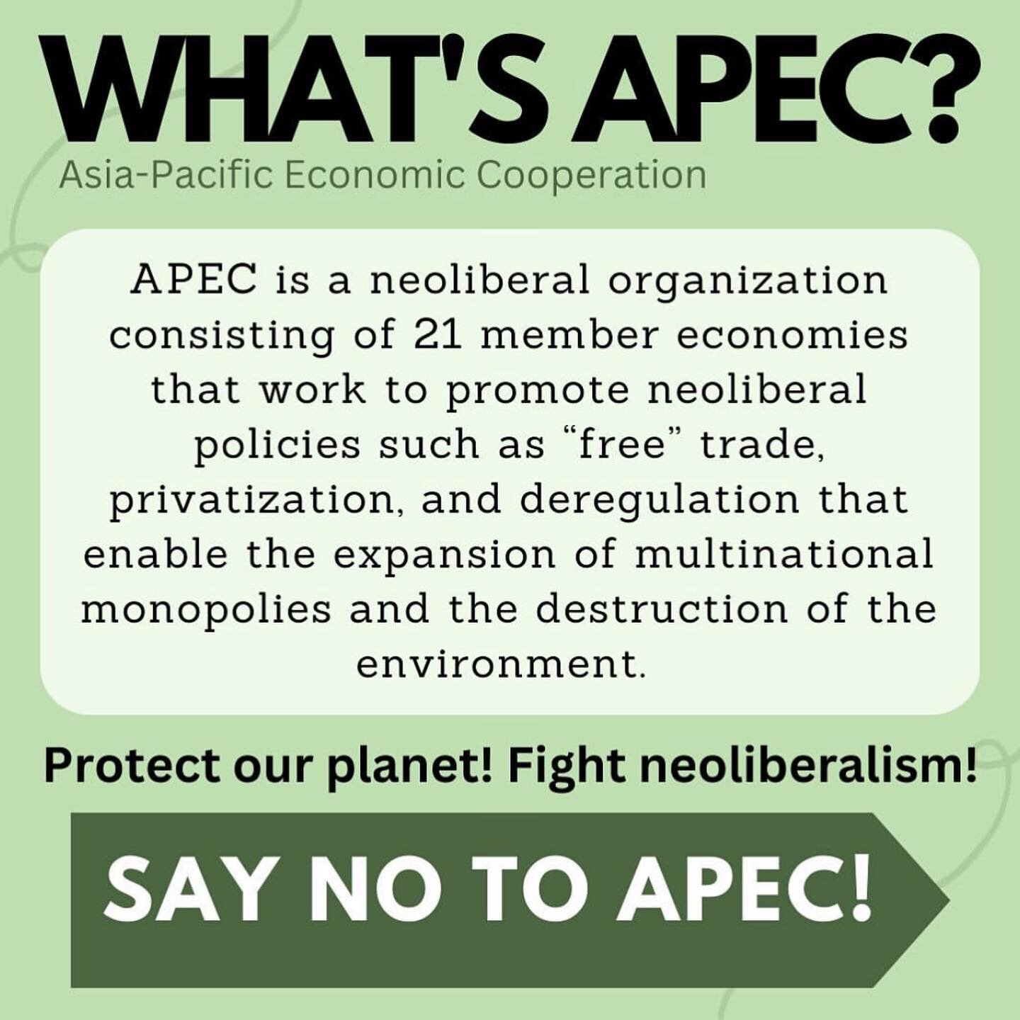 Learn more about how APEC is exploiting people locally and globally to drive profits for these multinational monopoly corporations 🤡🍅💩 Join the panel tomorrow, Wednesday 4/26 from 5:30-7:30PM PST 

RSVP here: tinyurl.com/climatePNWPOP