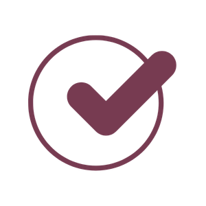 Checkmark inside a circle indicating approval or completion.