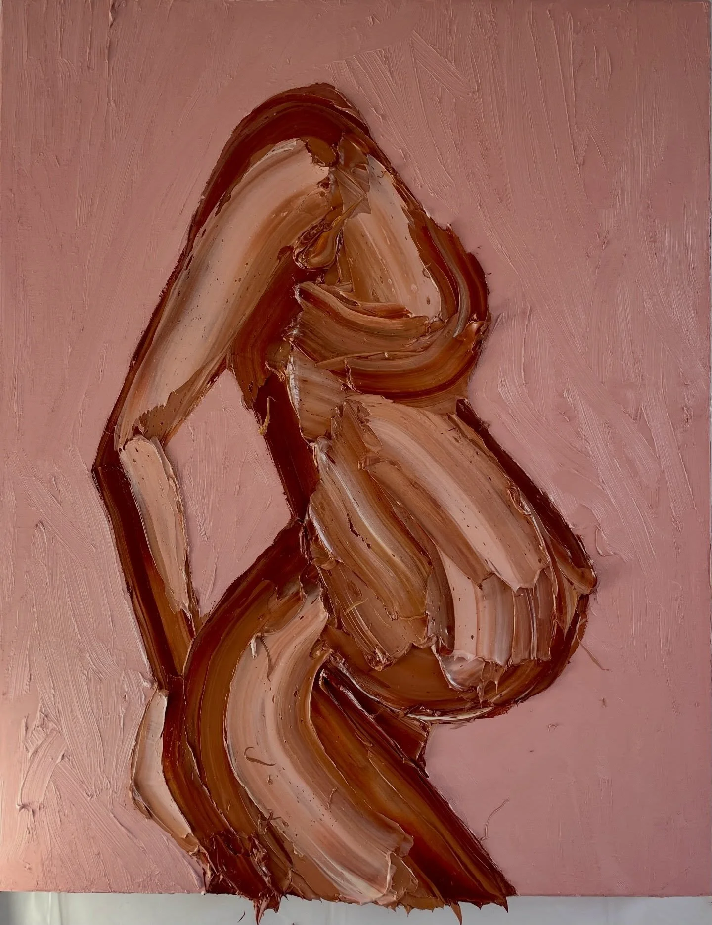 Billie

A quiet strength, held in motion.
Rendered in bold, gestural impasto, Billie celebrates the female form in its most instinctive and unguarded state. Layers of warmth and softness build a grounded palette&mdash;earth meeting skin, presence mee
