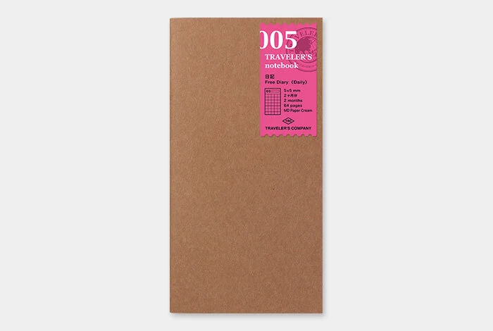 Traveler's Company Japan - Regular Notebook Refill (005) Free Diary Daily