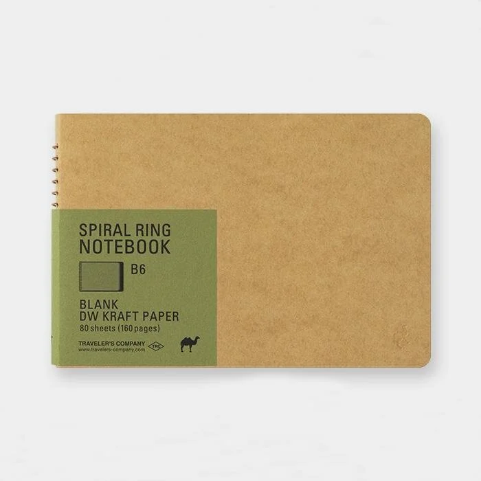 Traveler's Company Japan - Spiral Ring Notebook Kraft Paper B6