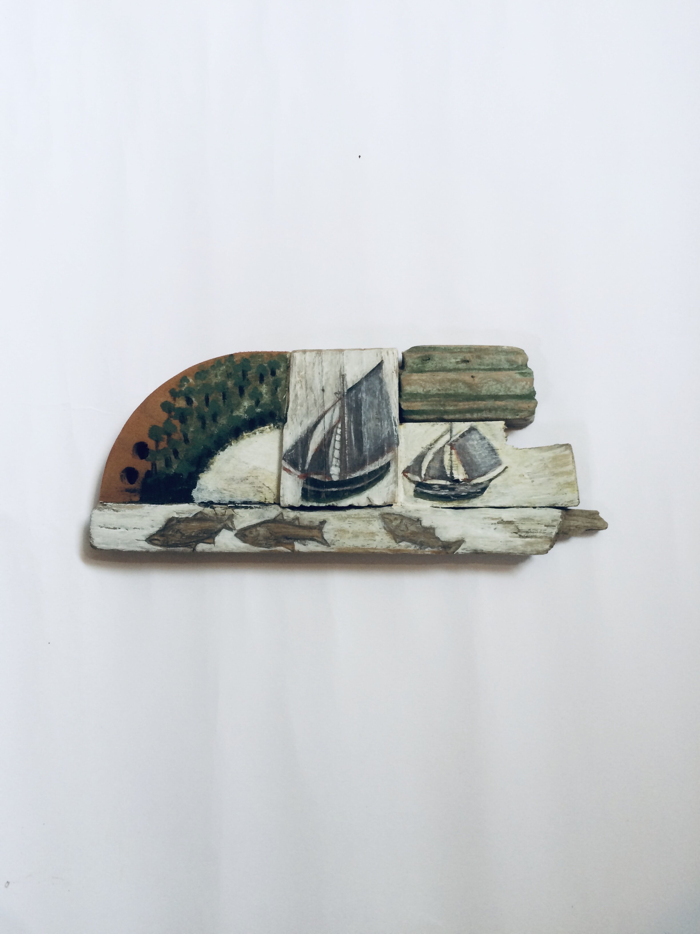 Boat Block - Three fish and Two boats