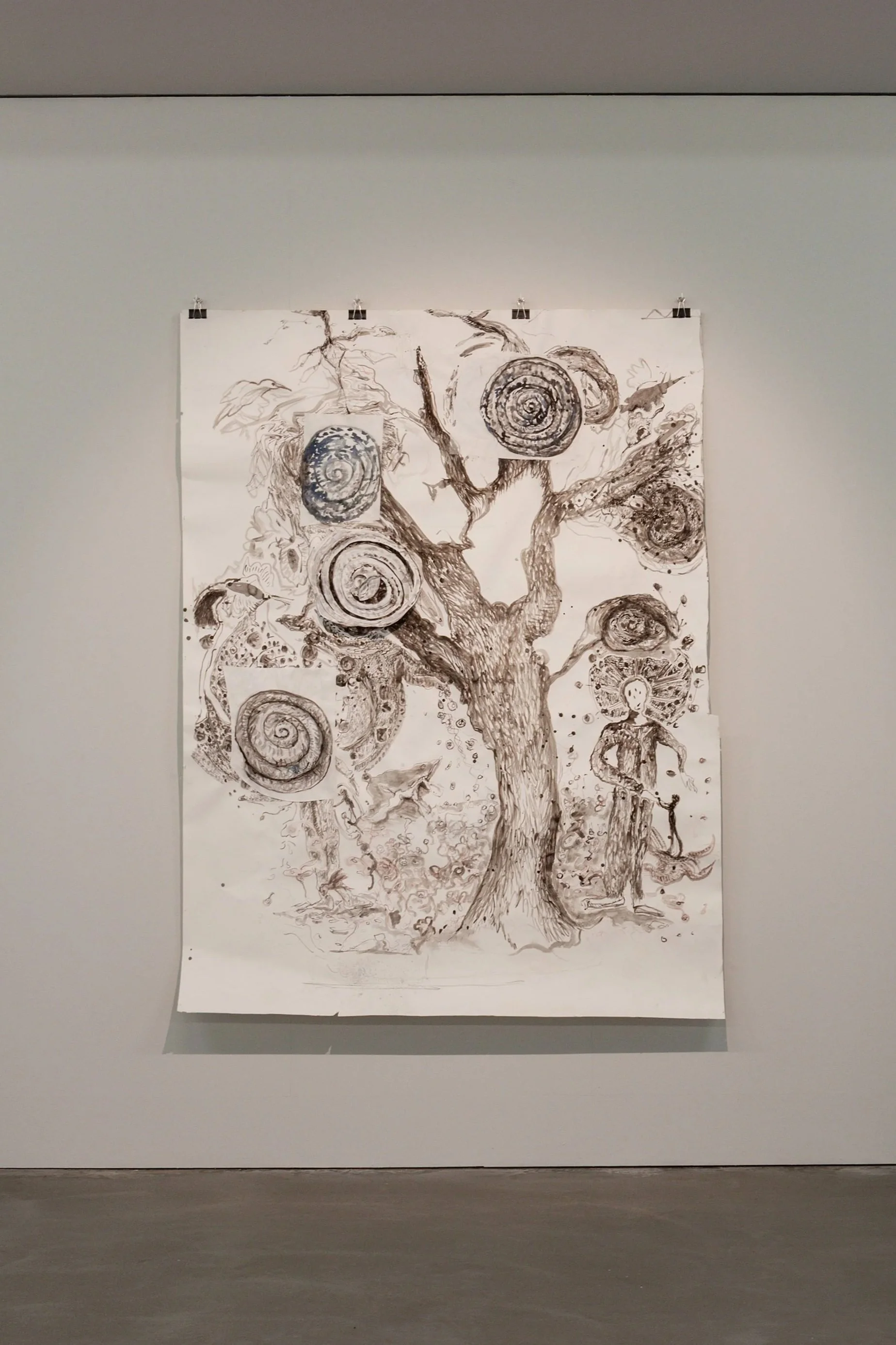 Valérie Favre 
Petits théâtres de la Vie, 2025, Tinte / Papiercollage, ungerahmt, 200 x 150 cm, Courtesy Galerie Bastian, Berlin/Paris und Galerie Peter Kilchmann, Zürich/Paris
Foto: ©Waldemar Brzezinski