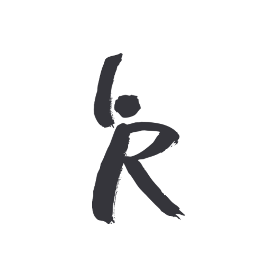 Logo for Rise, a capatlised letter R with a dash and a dot on top 