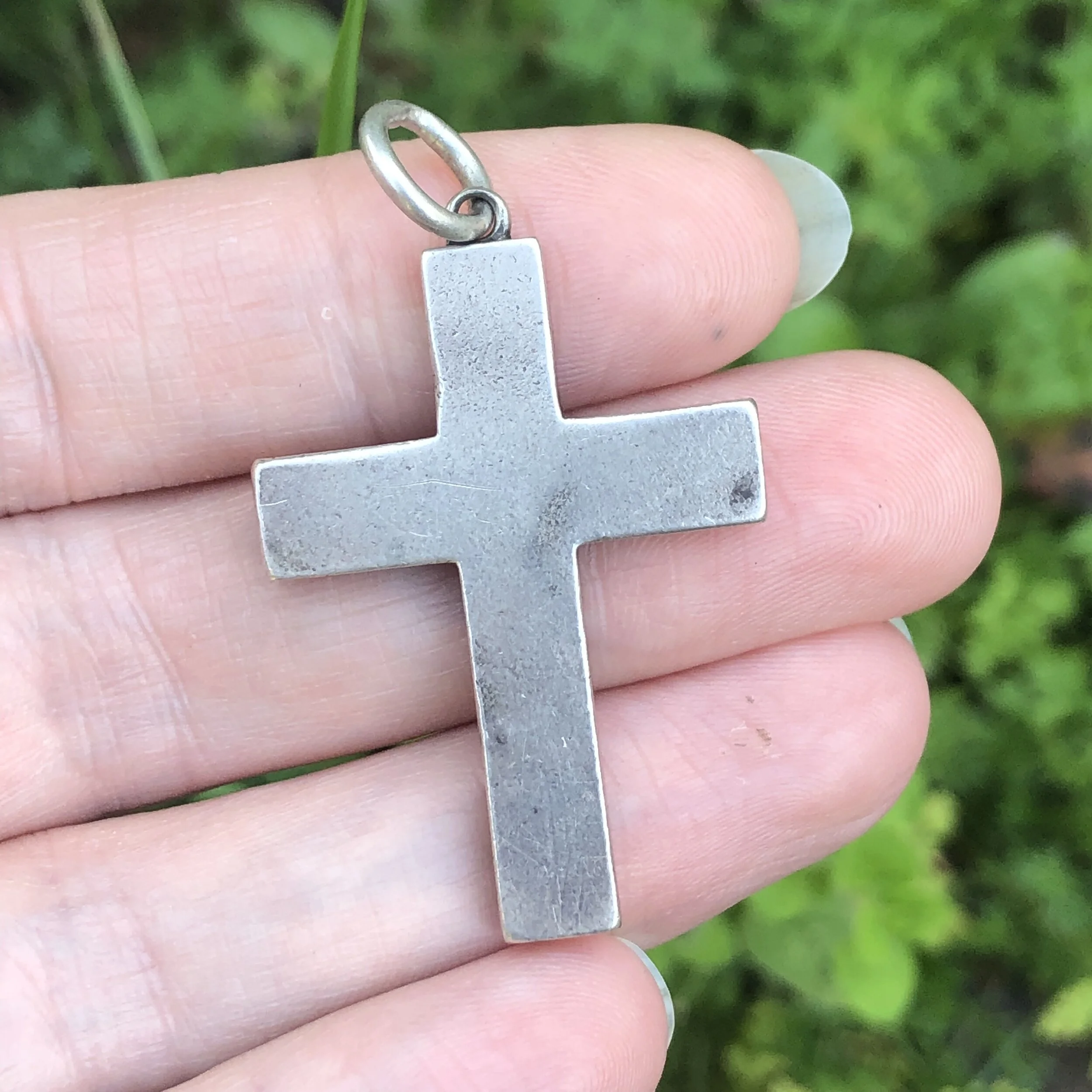 Vintage Sterling Silver Heavy Cross Pendant - 12.5 grams