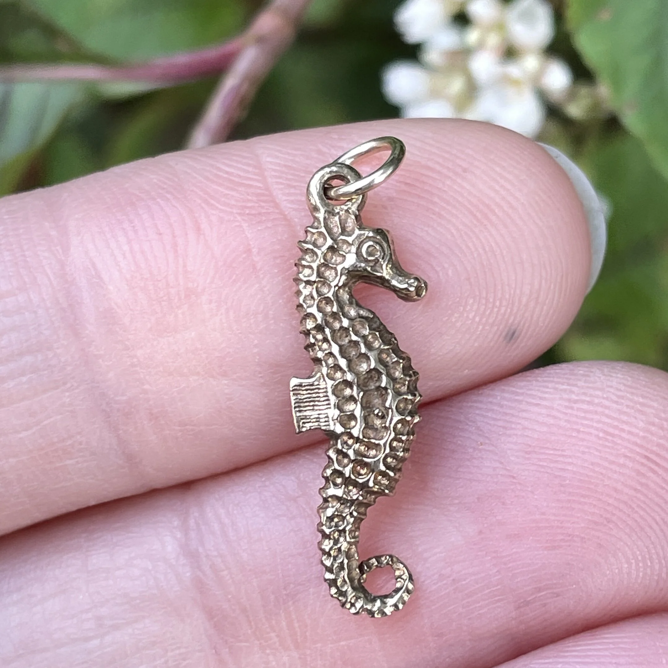Vintage 9ct Gold Seahorse Detailed Charm / Small Pendant