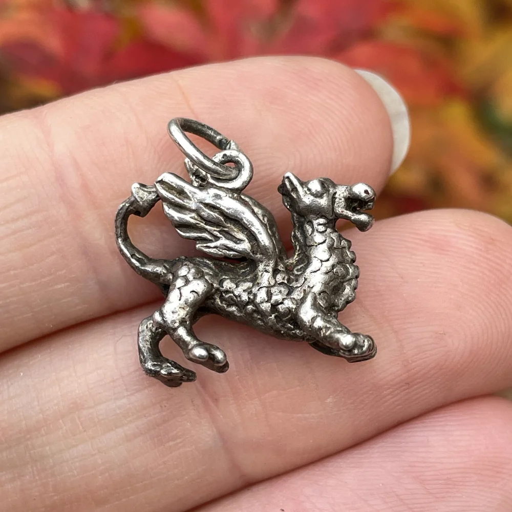 Sterling silver dragon best sale charm