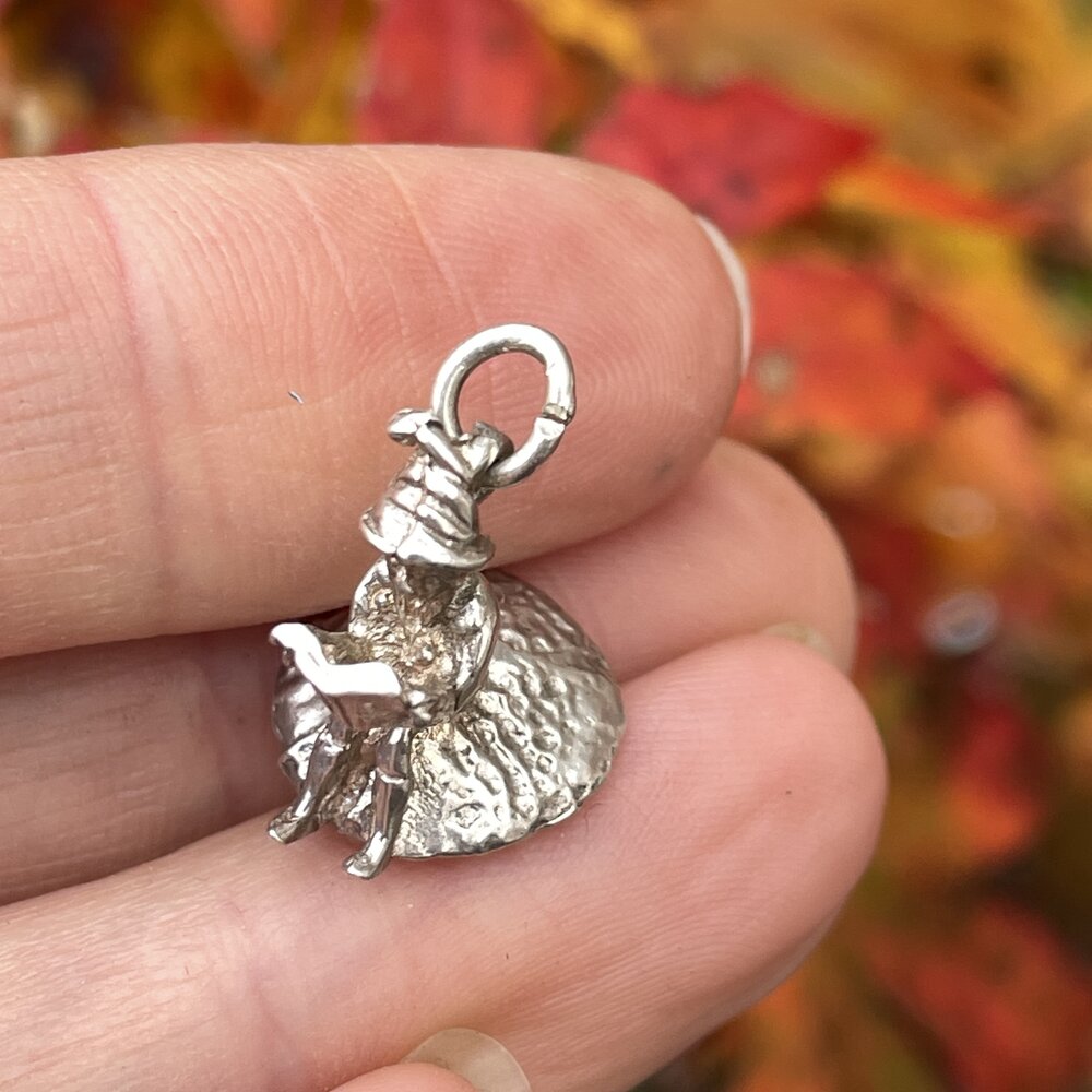 Sterling Silver Witch Charm Pendant 