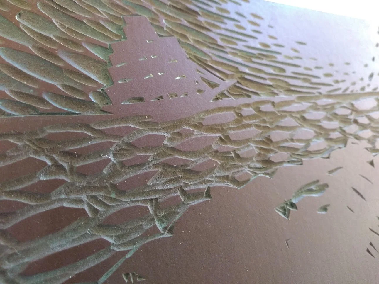 Poldark - linocut in progress