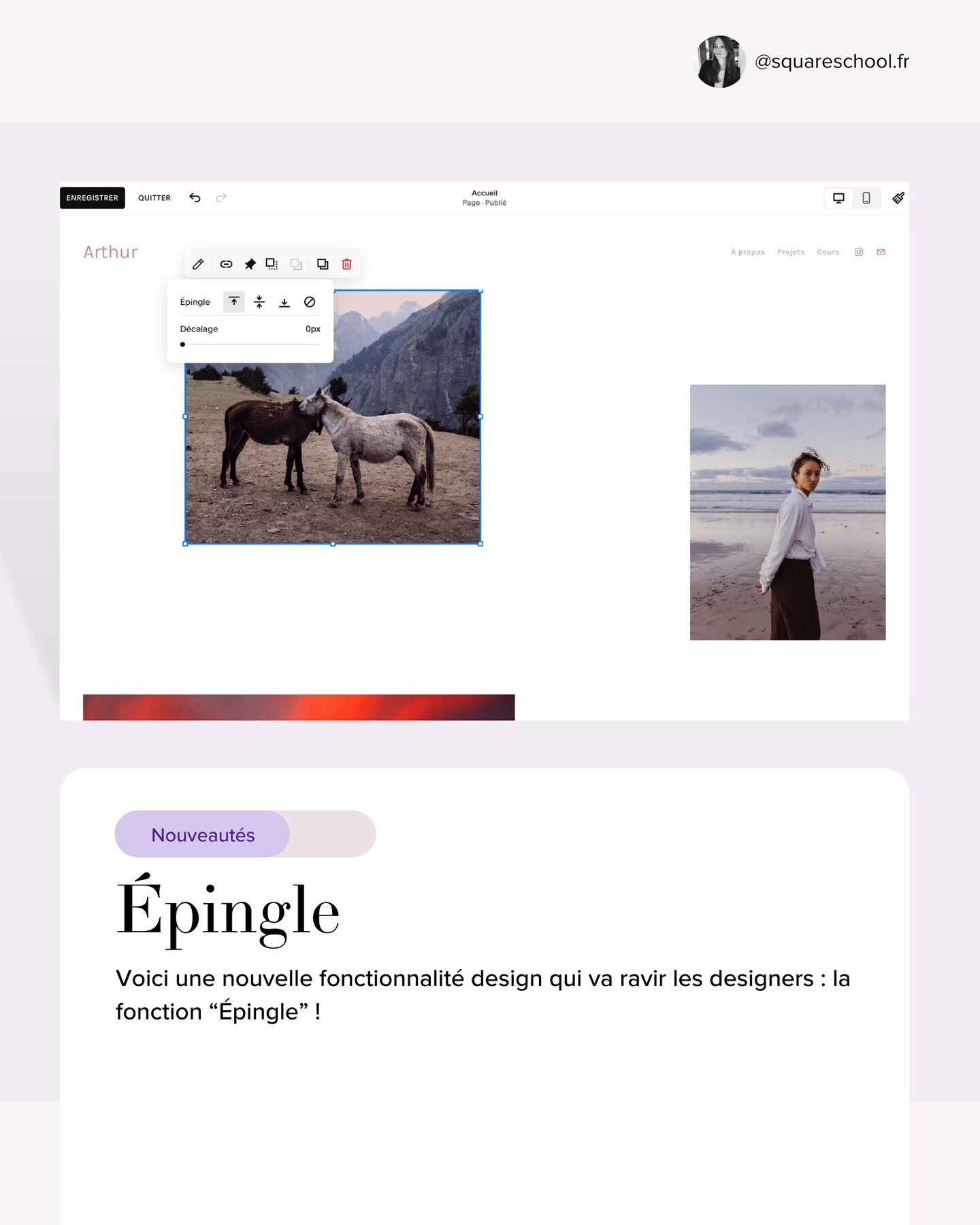 🤓 Clairement, le nouveau joujou pr&eacute;f&eacute;r&eacute; des designers Squarespace.
#squarespace #squarespacetips #squarespacedesign #squarespacedesigner #squarespacewebsite #nouveau #epingle #webdesign #squarespacefrance #squarespaceenfran&cced