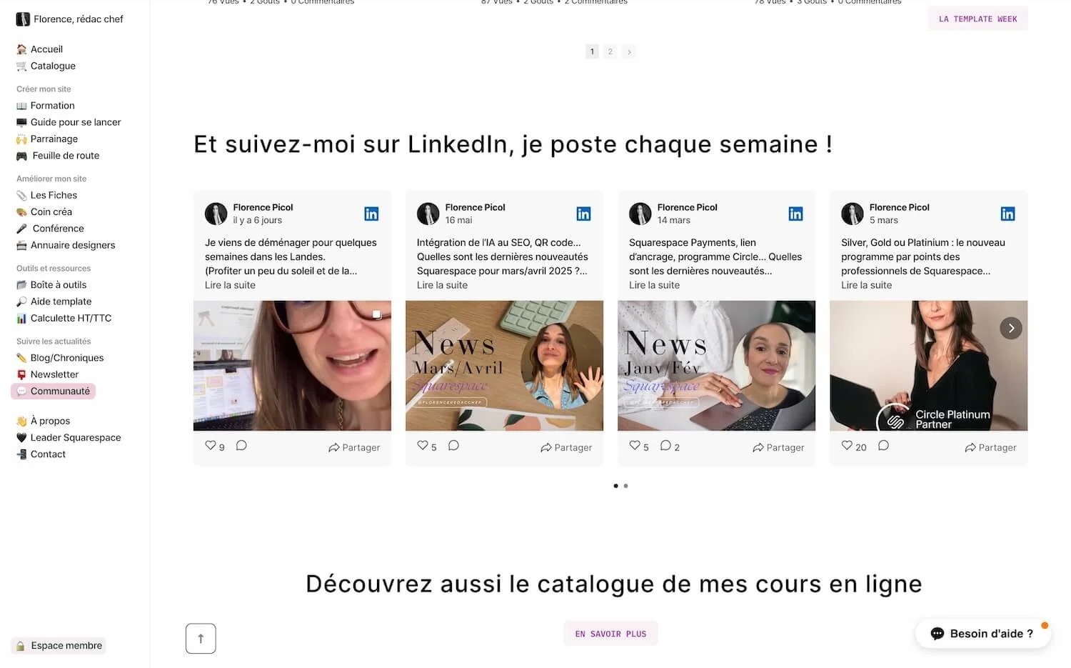  Le Widget "  Fil LinkedIn  " 