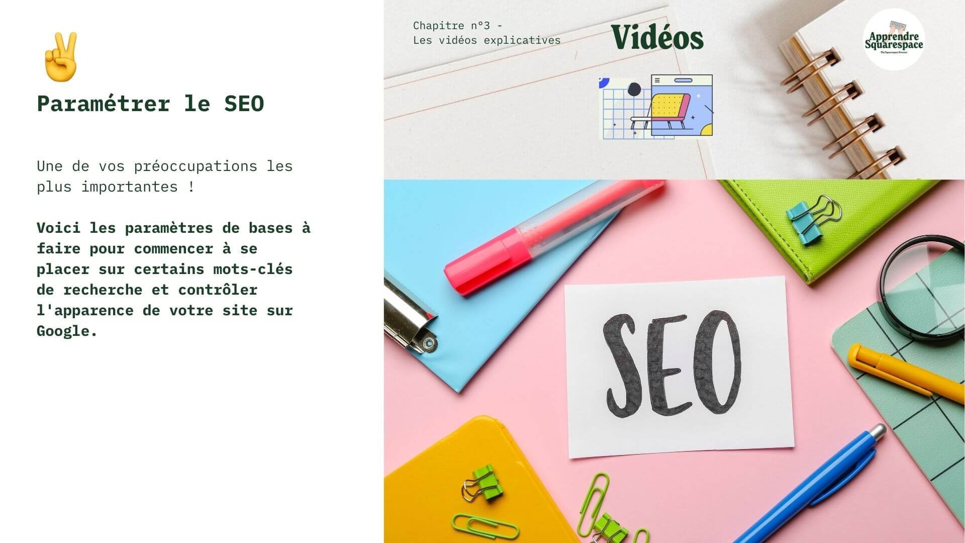 Paramétrer le SEO (19 pages + 13min tuto)