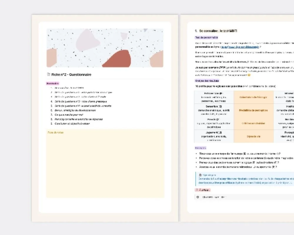 Fiche n°2 - Questionnaire - Aperçu de la fiche