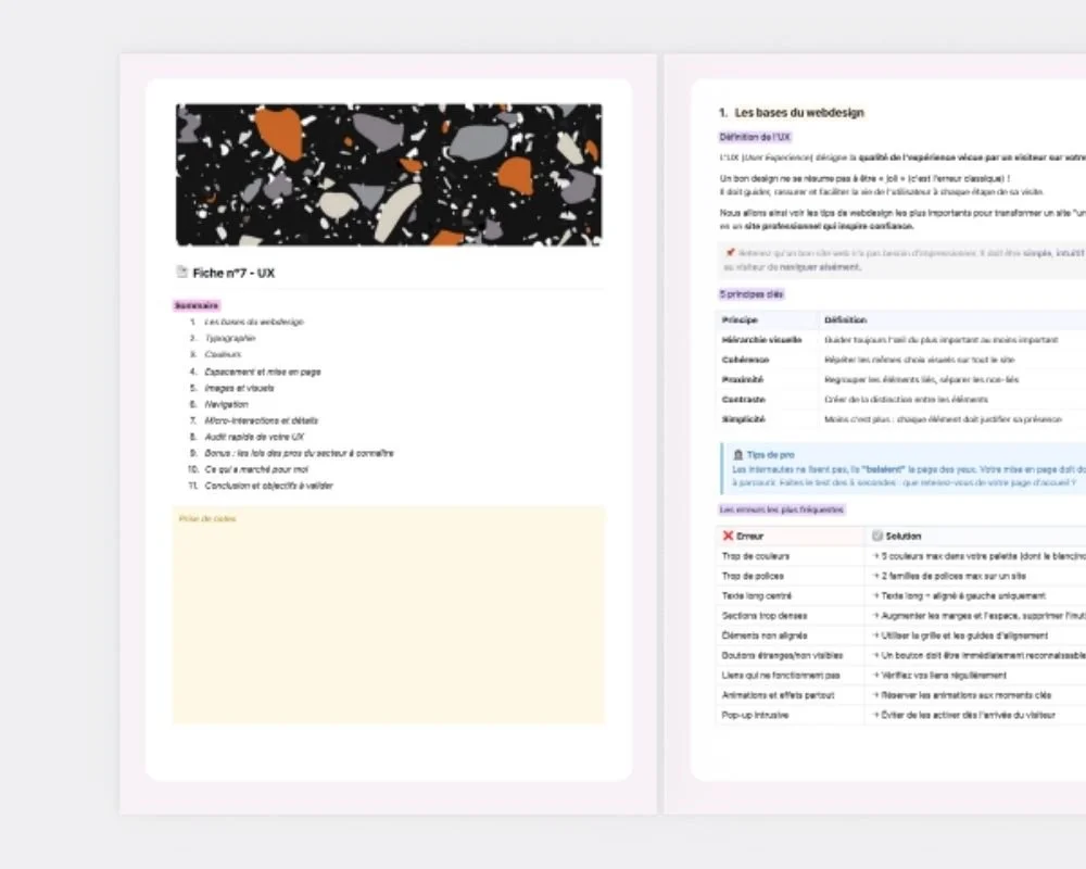 Preview Fiche n°07 - UX Squarespace