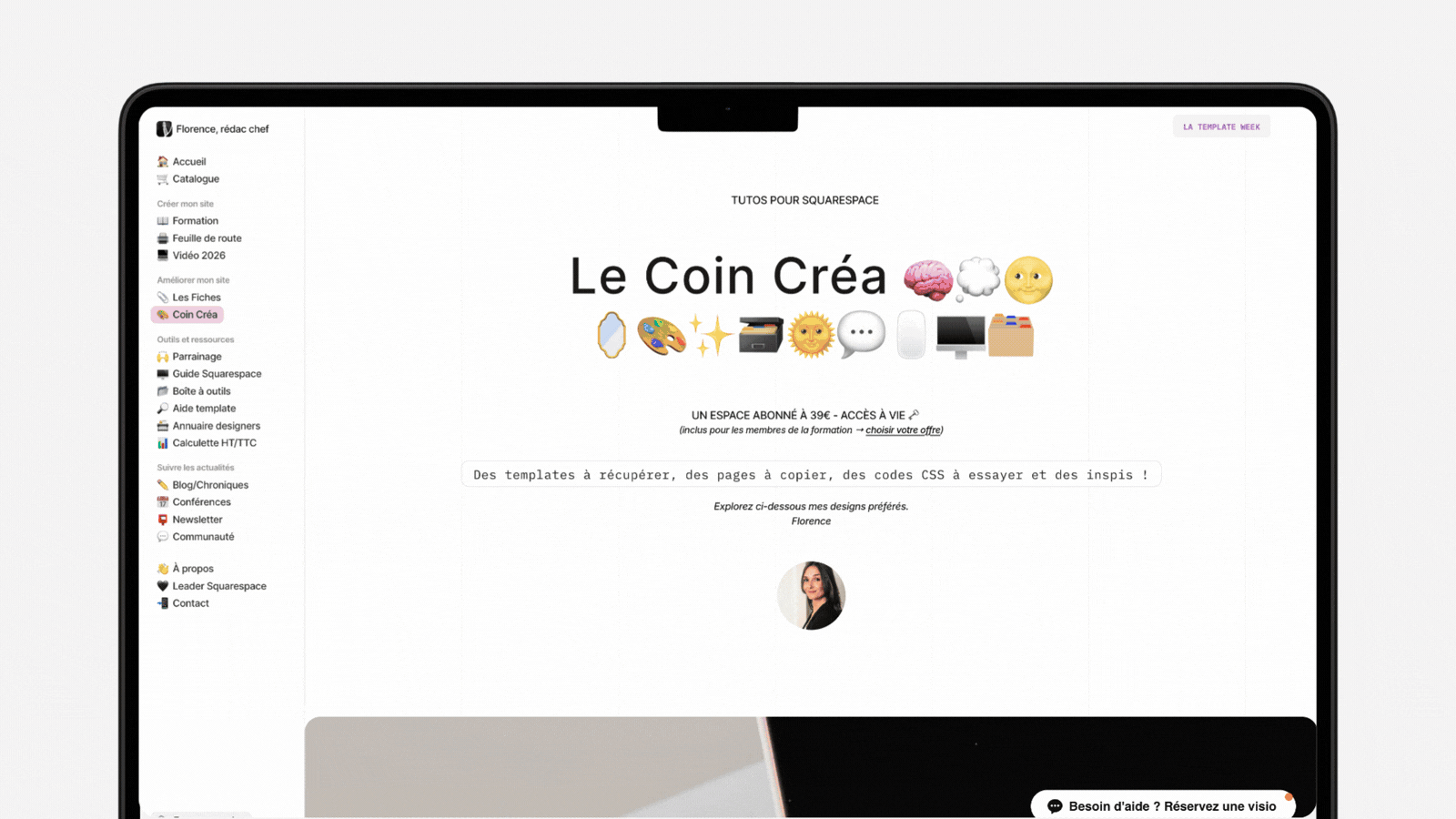 Code spécial Squarespace