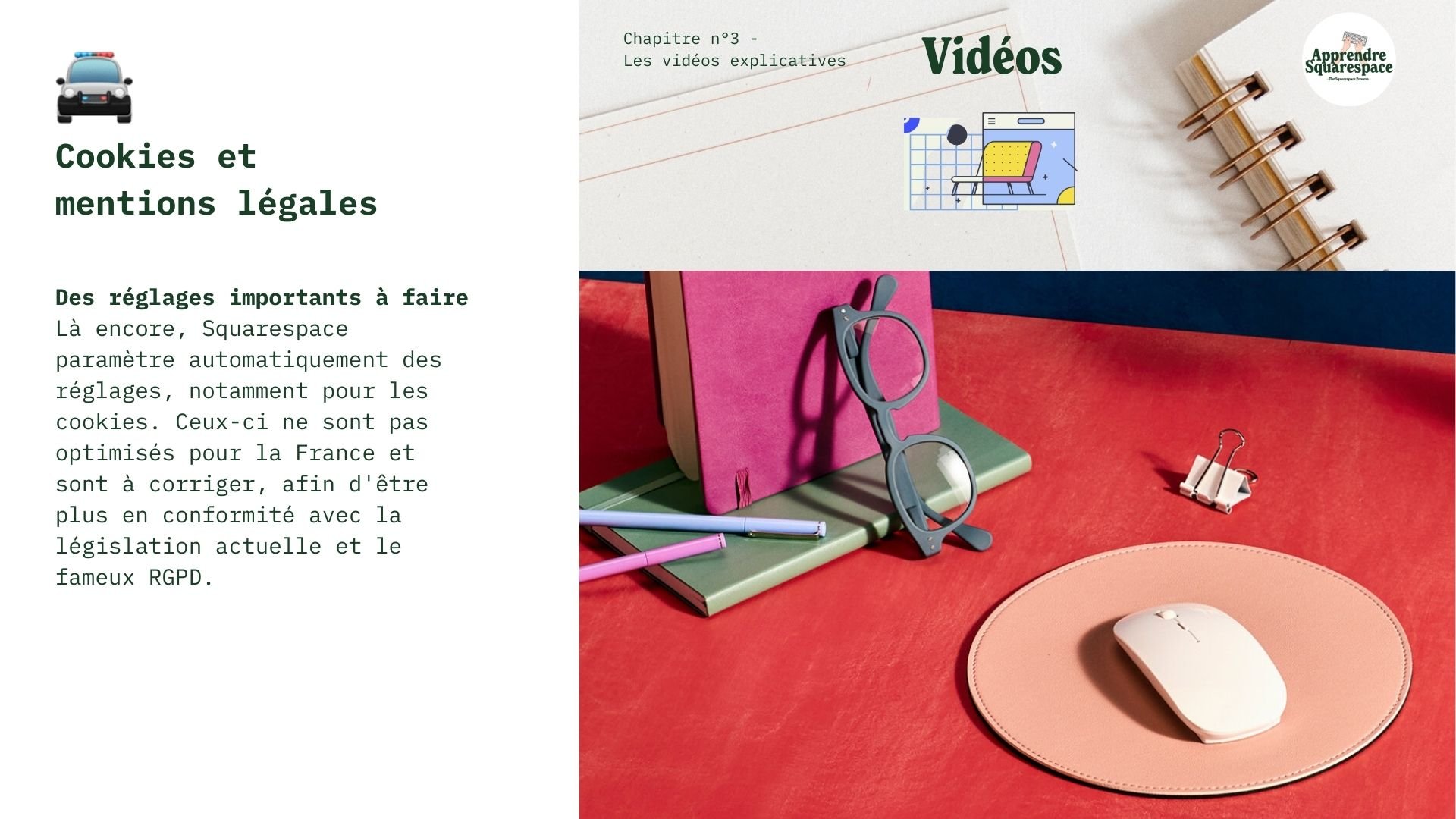Cookies et mentions légales (19 pages + 12min tuto)