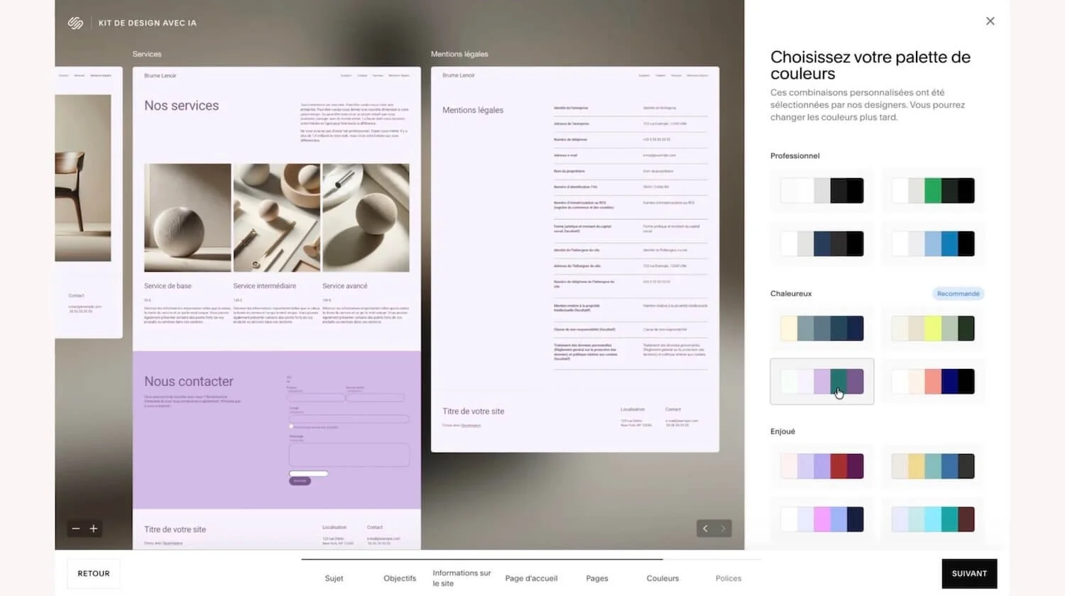 Template avec IA Squarespace