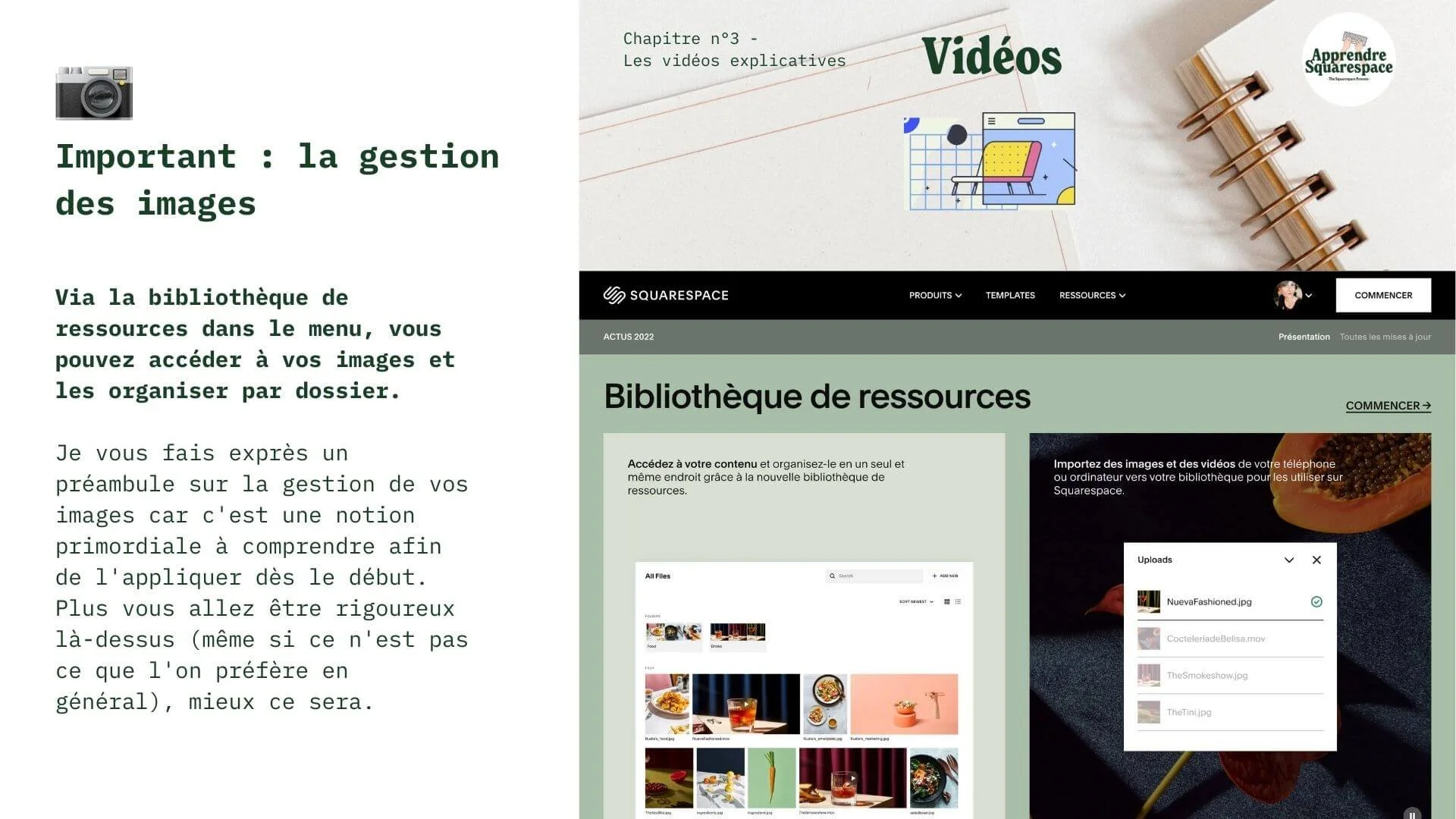 Important : la gestion des images (18 pages + 6min tuto)
