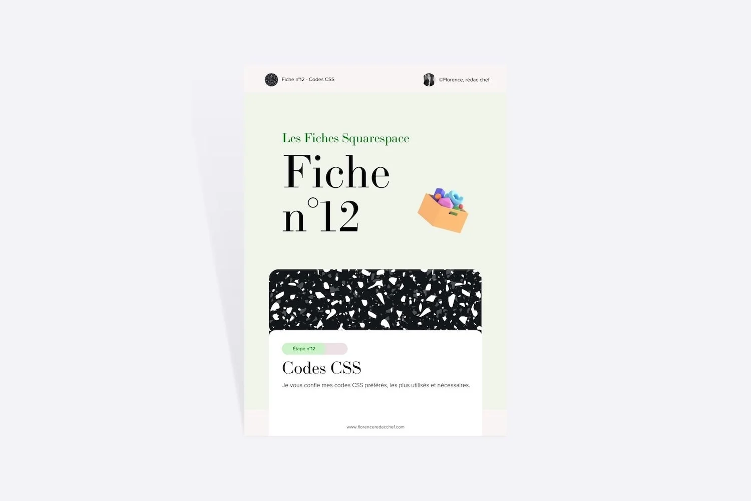 Fiche n°12 - Codes CSS (14 pages) ↗
