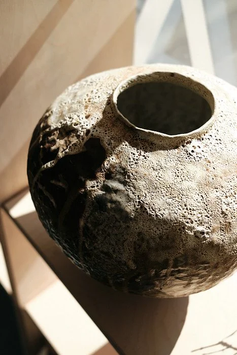 Large Sculptural "Vulcan" Sphere Vase