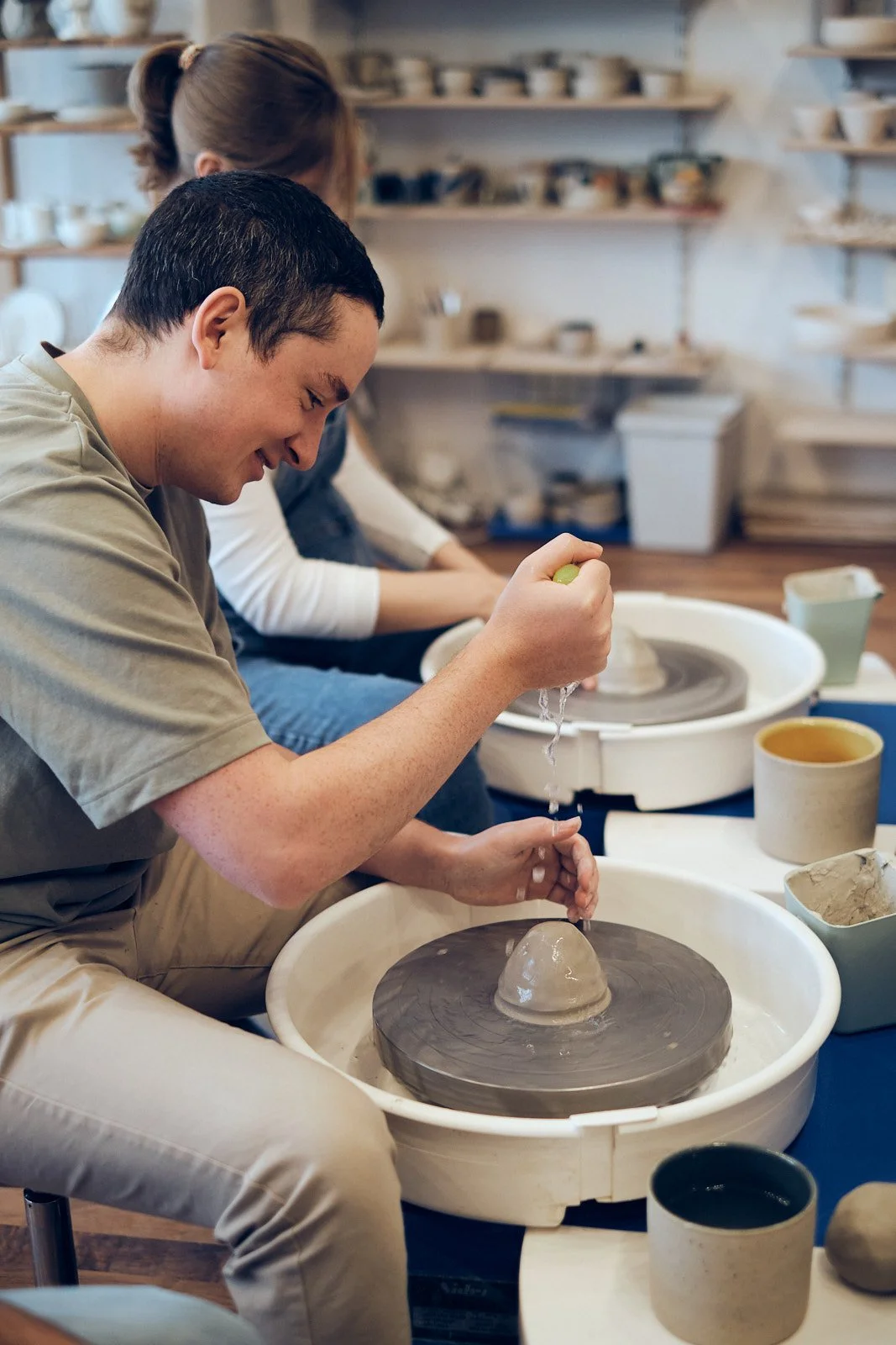 Studio Roka Clay taster beginner class on the potters wheel