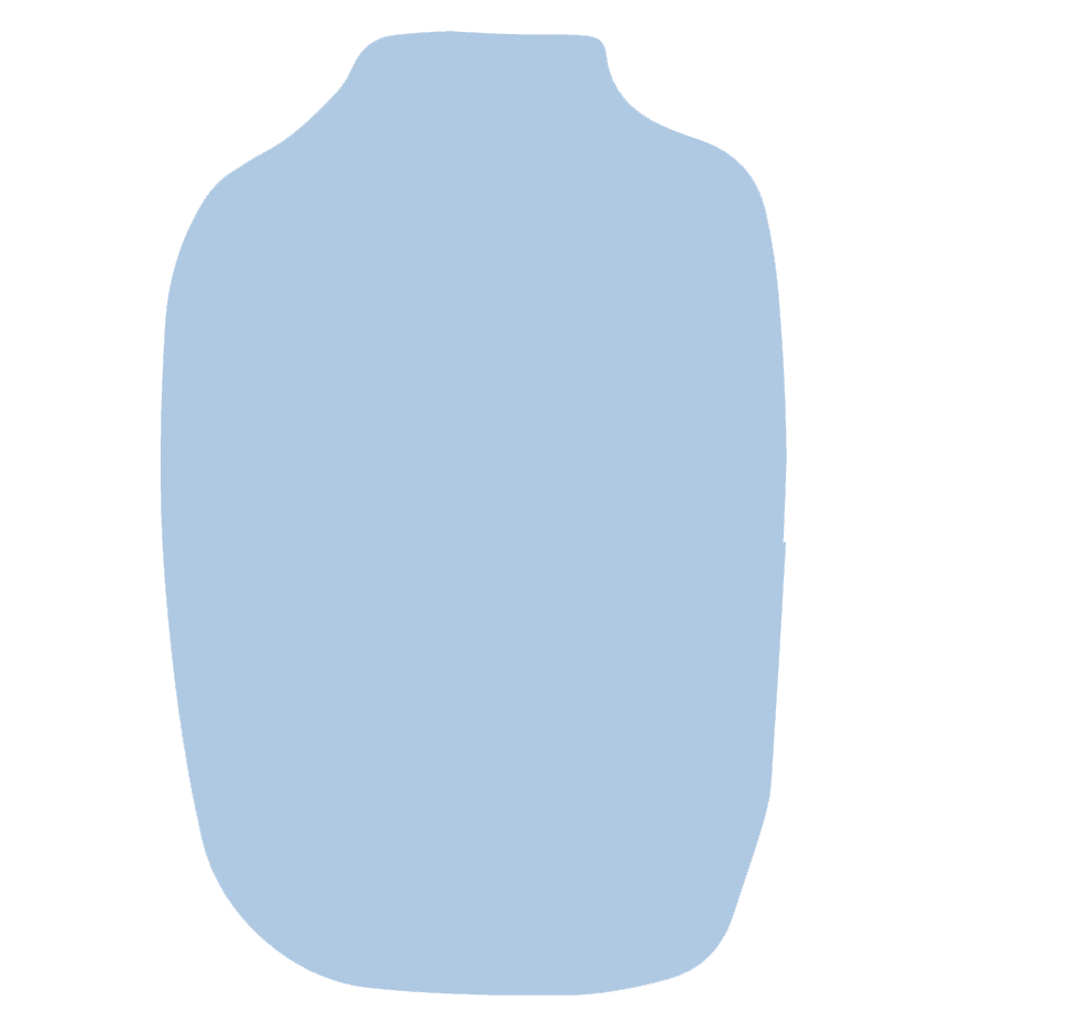 Blaue Flasche auf weißem Hintergrund.