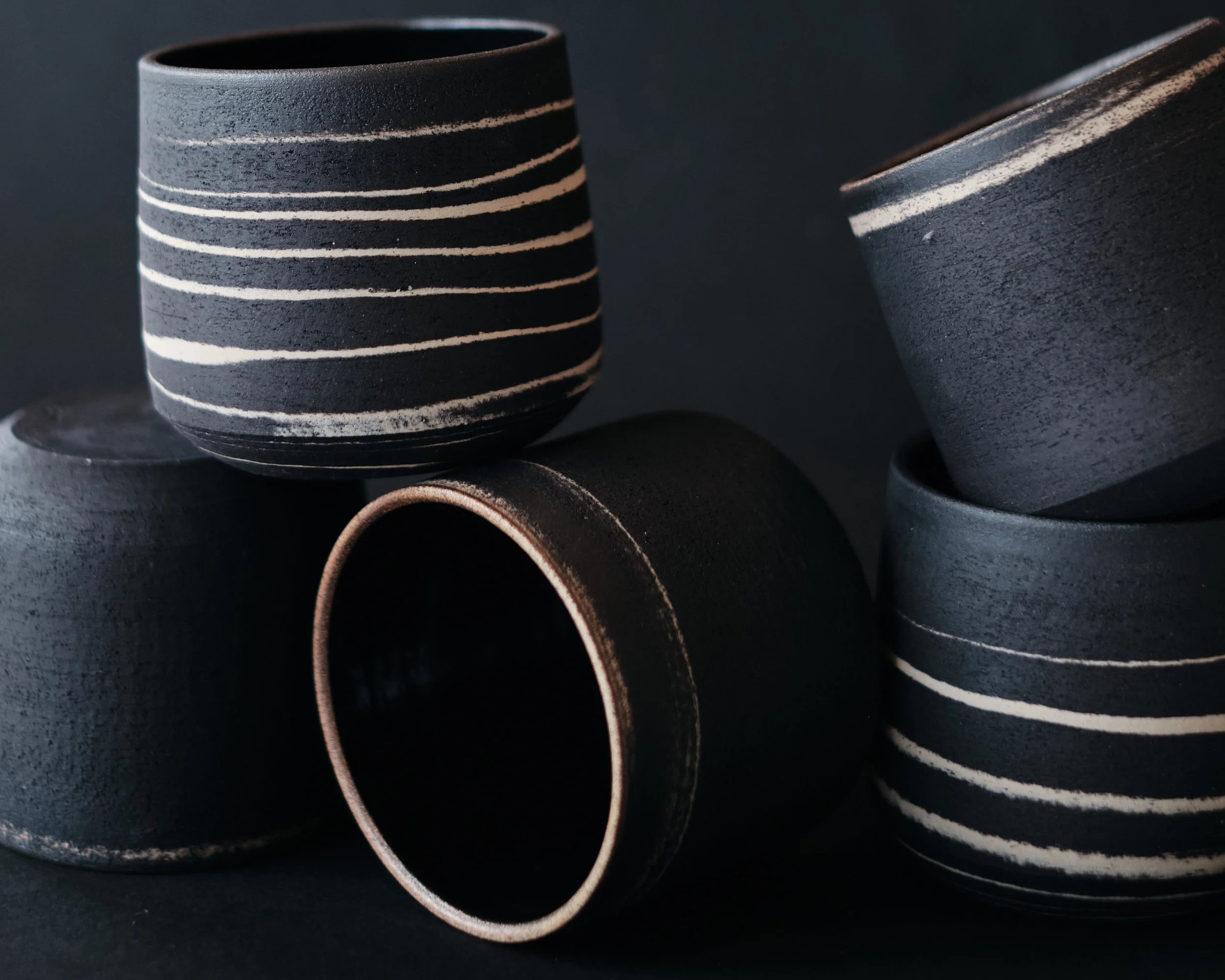 file STUDIO ROKA - SWIRL CUPS TUMBLERS BLACK 5.jpg