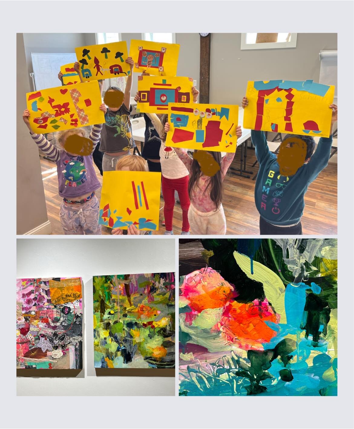 Day of art! Building pictures with shapes &amp; colors with littles Hopkinton Center for the Arts. Then indulging IRL luscious paintings  of rich color shape and texture by @RobinReynolds Worcester Center for Crafts. Go see art in person, it&rsquo;s 