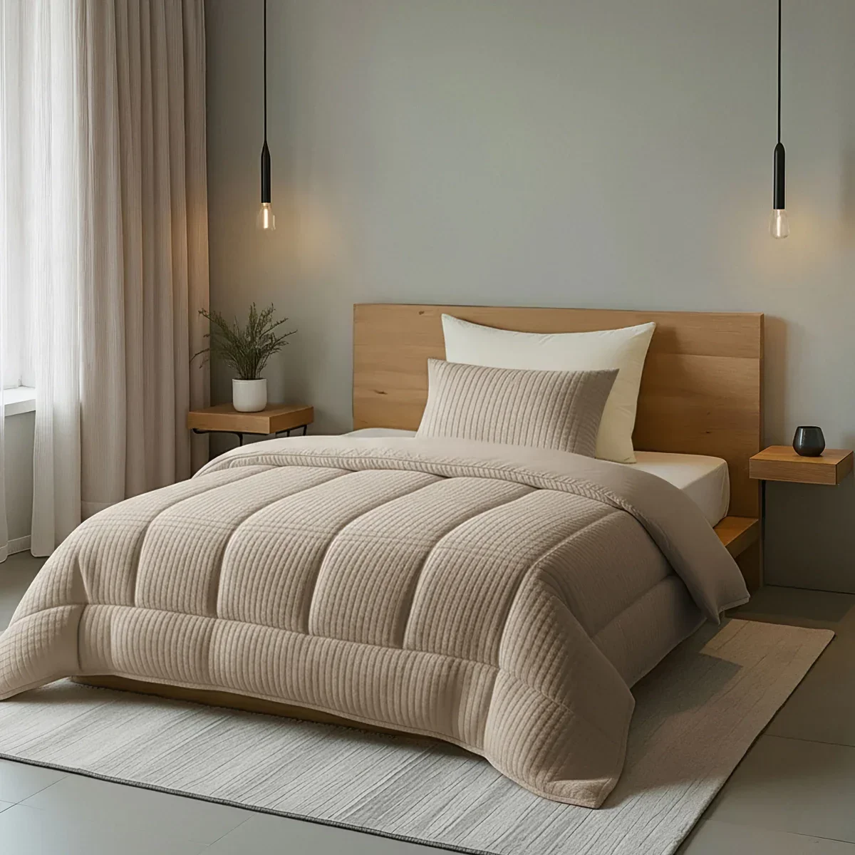 dekbed zelasta in taupe kleur en mousseline uitvoering