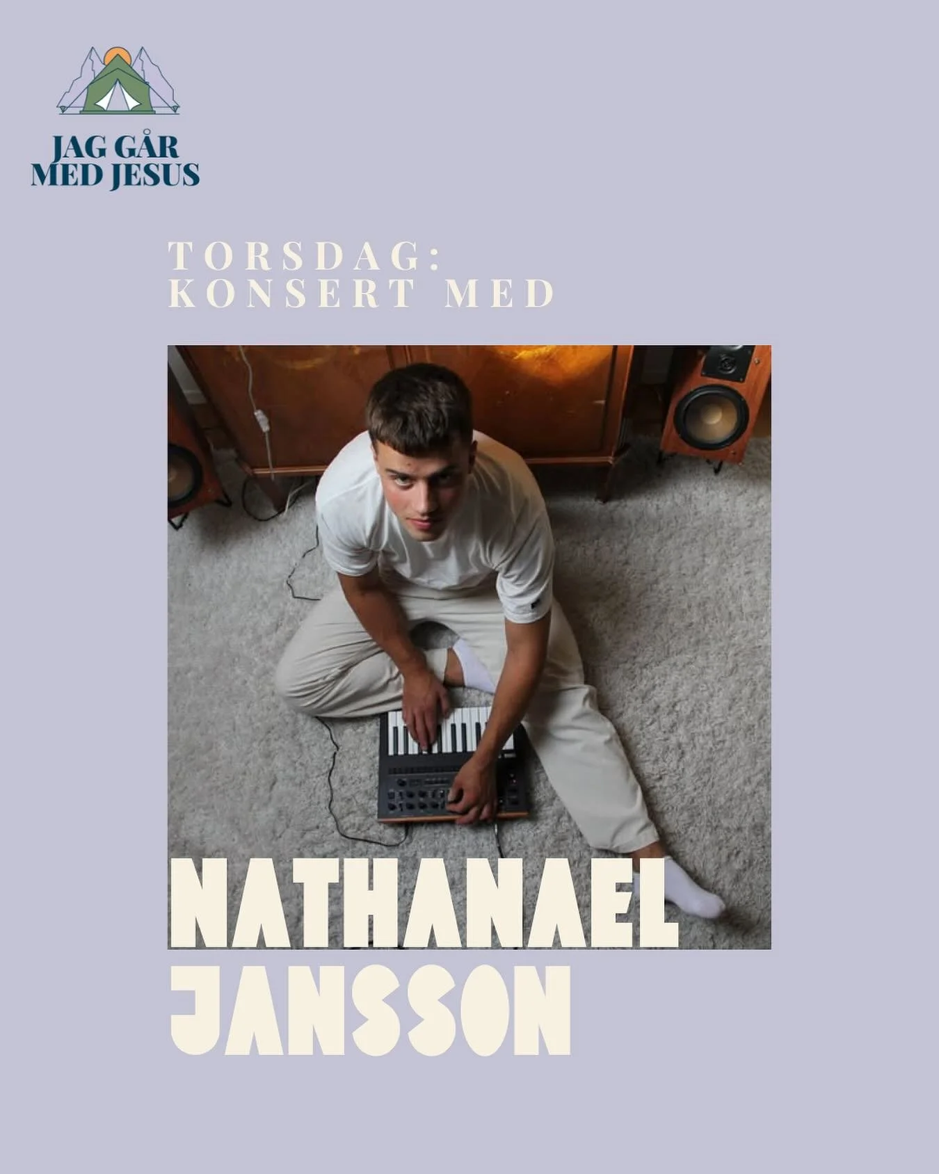 På torsdag kommer Nathanael Jansson till lägret för att ha konsert. Det blir dunder! Efter kvällsmötet!🪩🪩🪩