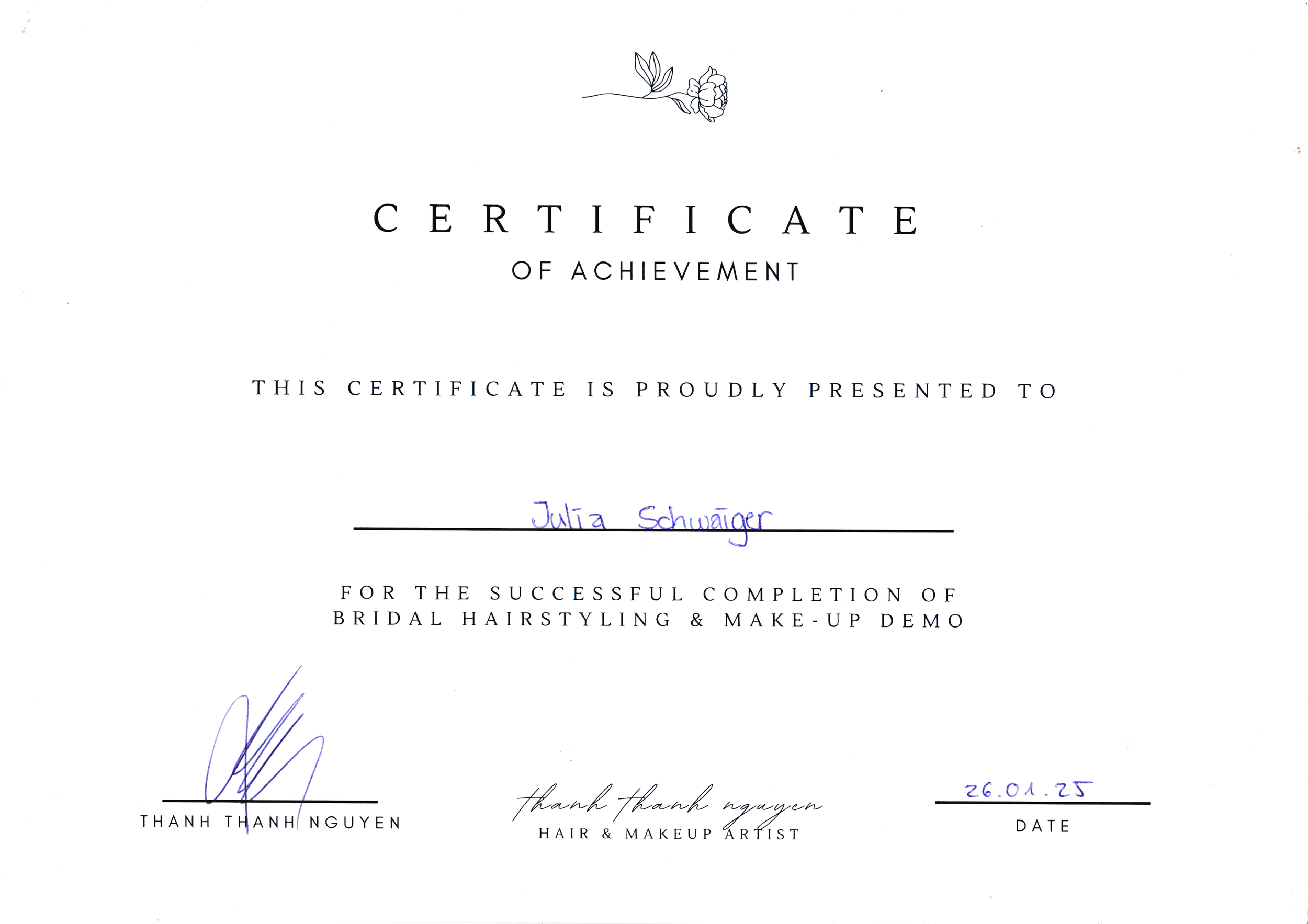 certificate thanh thanh